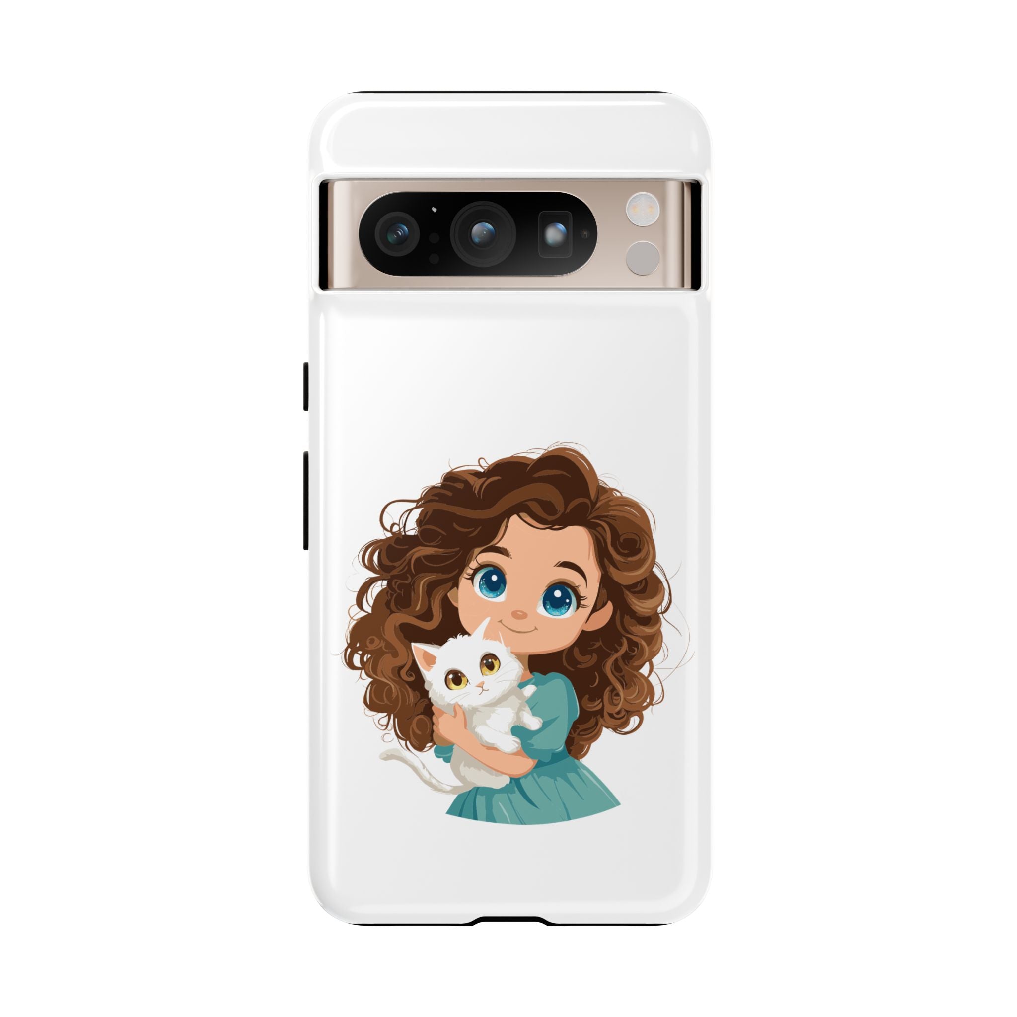 Cute Cat Lover Phone Case, Tough Phone Cover, Pet Lover Gift, Personalized Gift, Kids Phone Case, Animal Lover Accessories