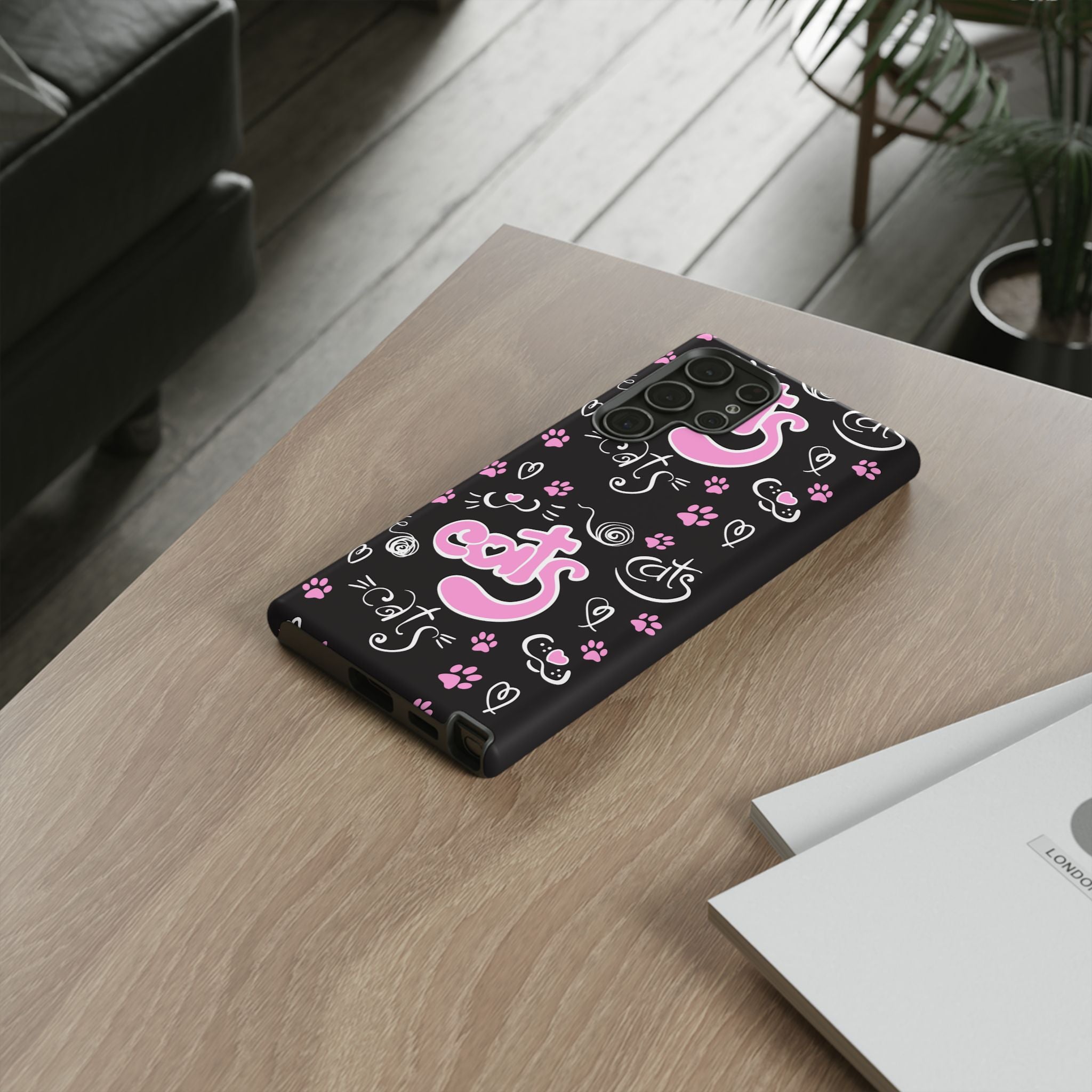 Cute Cat Print Phone Cases, Tough Cases for Cat Lovers, Pet Phone Cover, Gift for Cat Moms, Stylish Phone Accessories