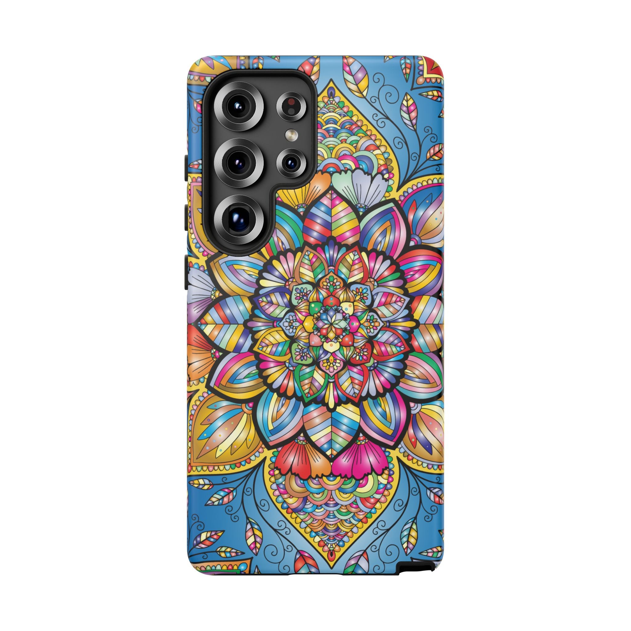 Vibrant Floral Phone Case, Tough Phone Cover, Colorful Mobile Accessory, Artistic Gift, Mandala Design, Everyday Use