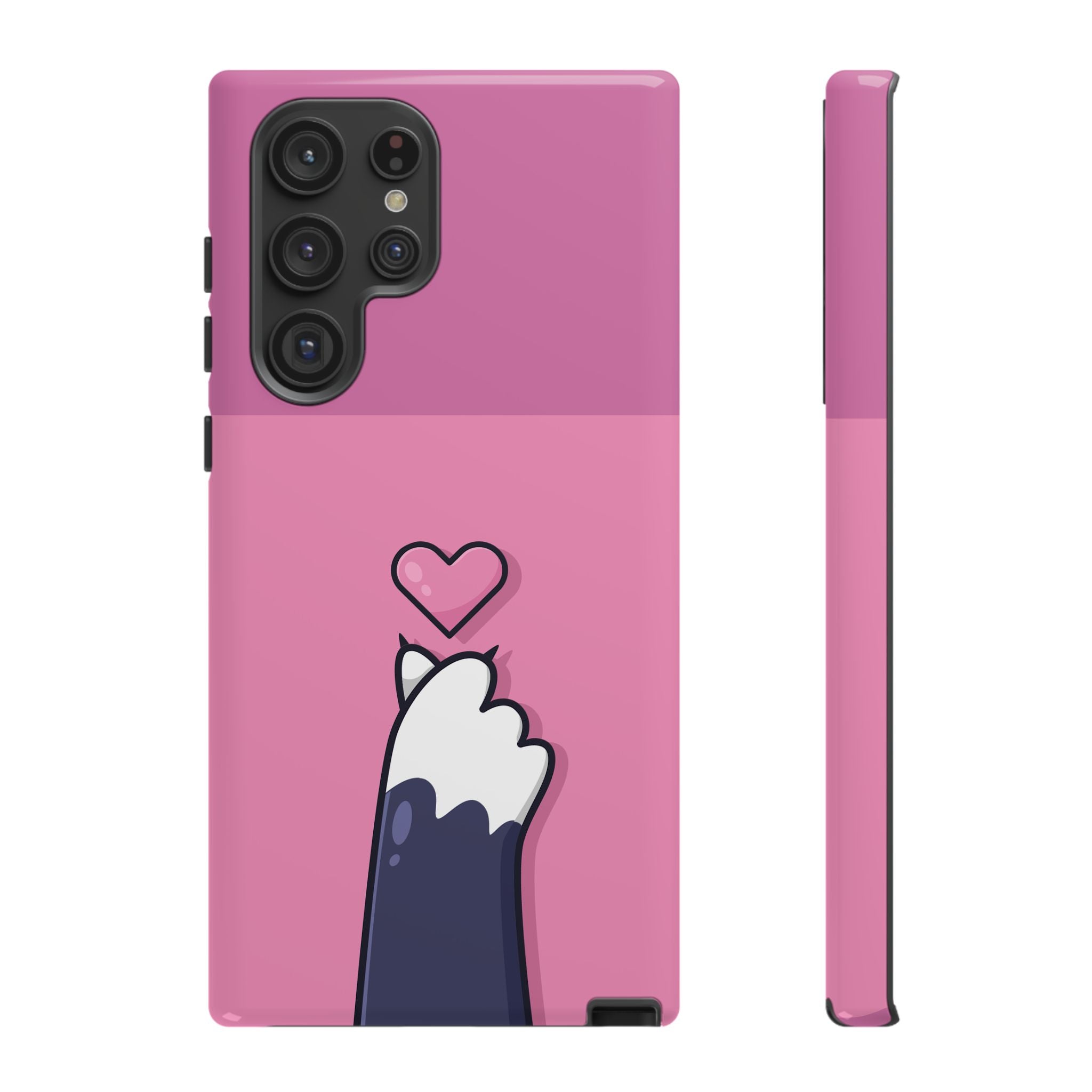 Cute Cat Paw Phone Case, Playful Pet Lover Gift, Animal Print Phone Cover, Heart Design Case, Fun Feminine Case, Kawaii Style