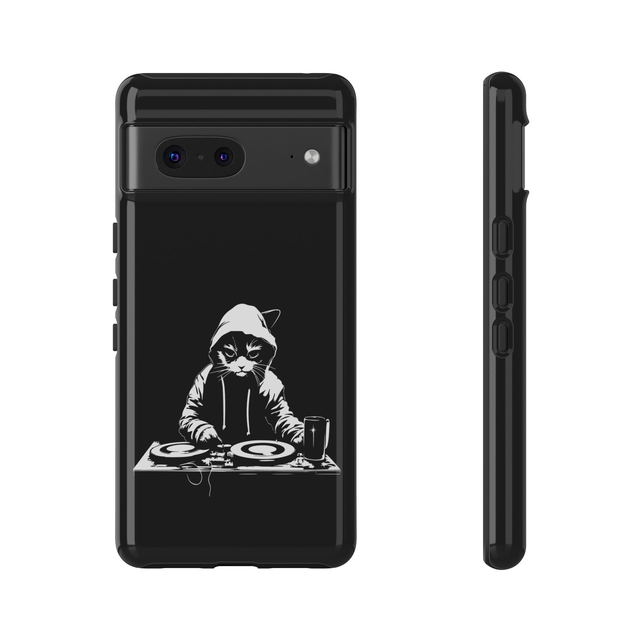 DJ Cat Phone Case, Tough Phone Cover, Pet Lover Gift, Music Enthusiast Accessory, Cute Cat Decor, Unique Case Design
