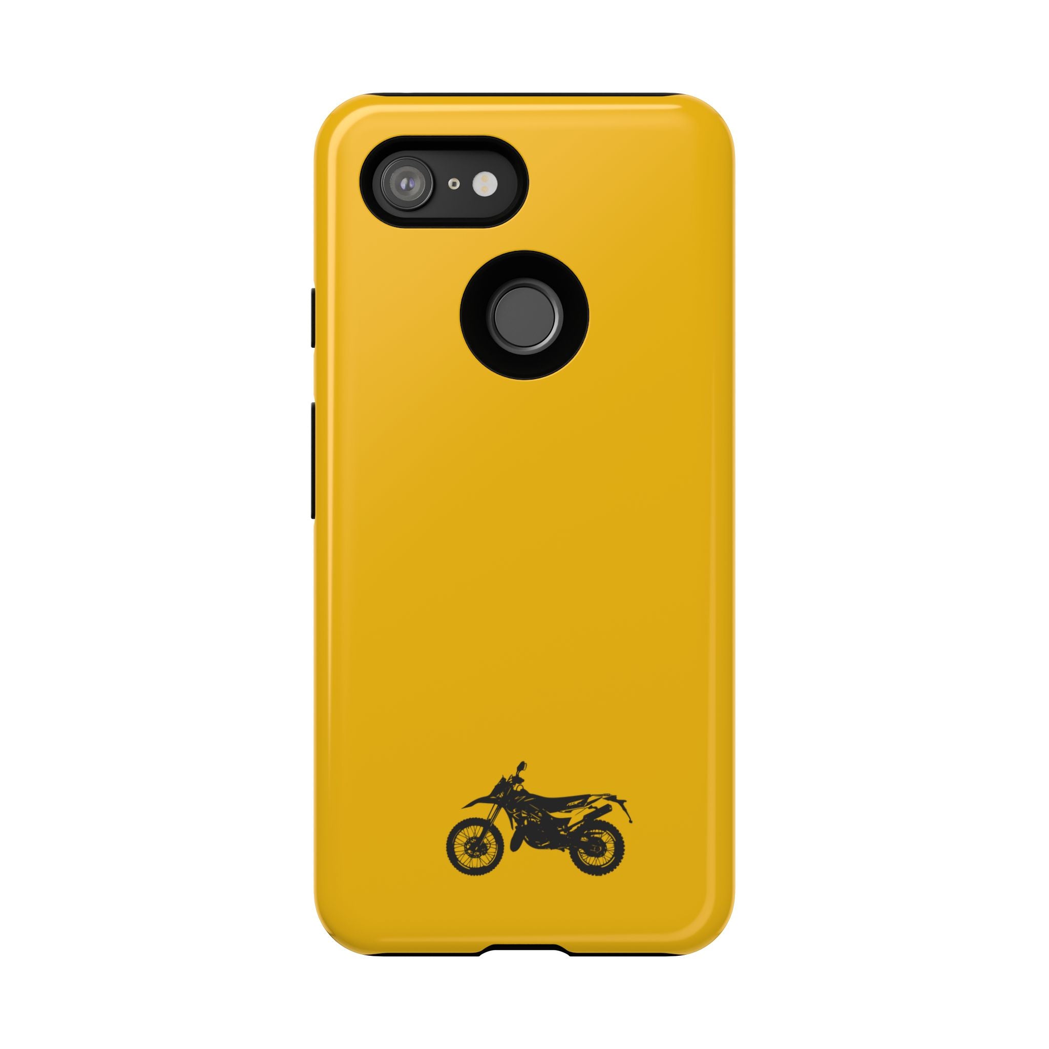 Motorcycle Phone Case, Tough Phone Cover, Gift for Bikers, Durable Tech Accessory, Yellow Motorcycle Design