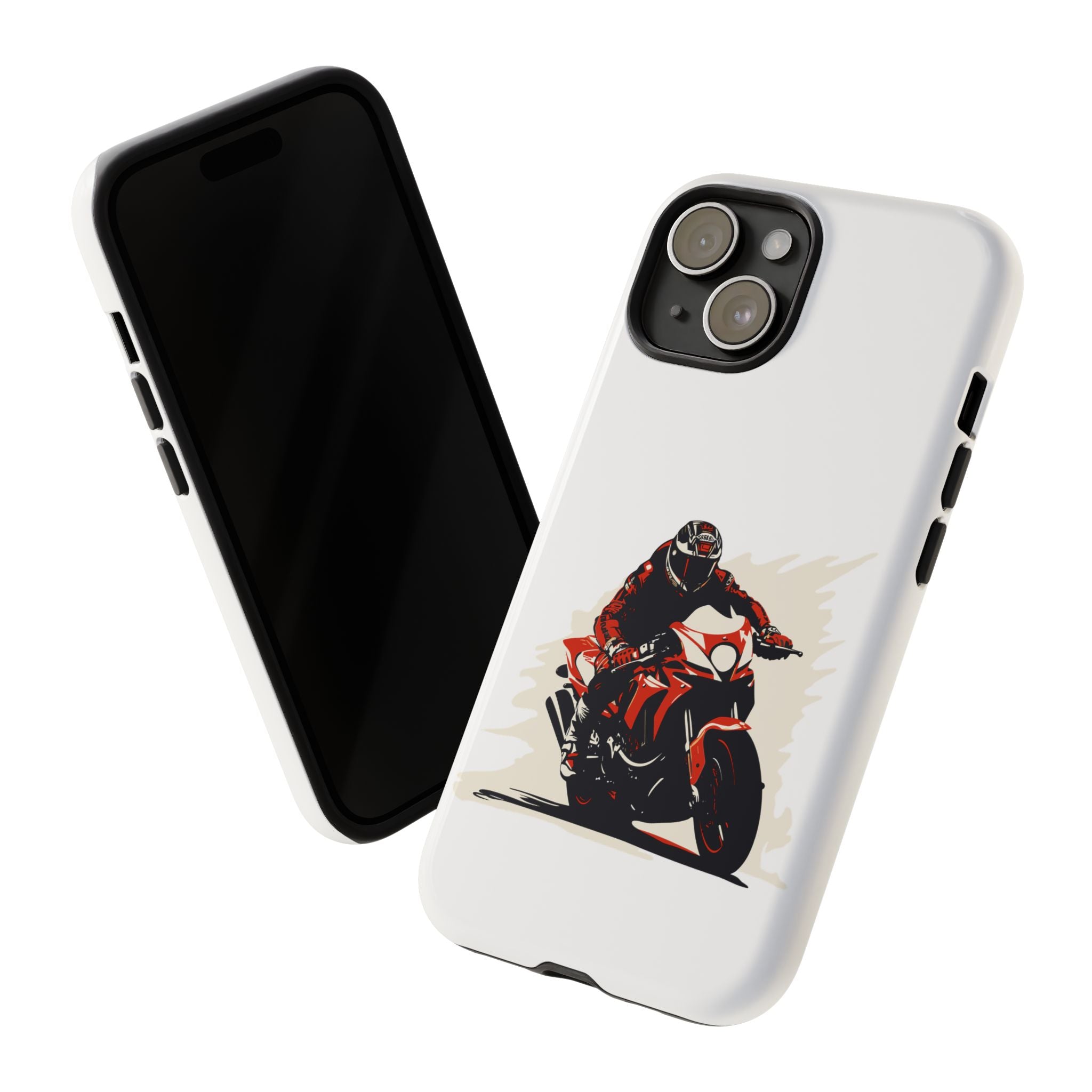 Motorcycle Phone Case, Tough Cases for Riders, Biker Accessory, Gifts for Motorcyclists, Red Bike Design