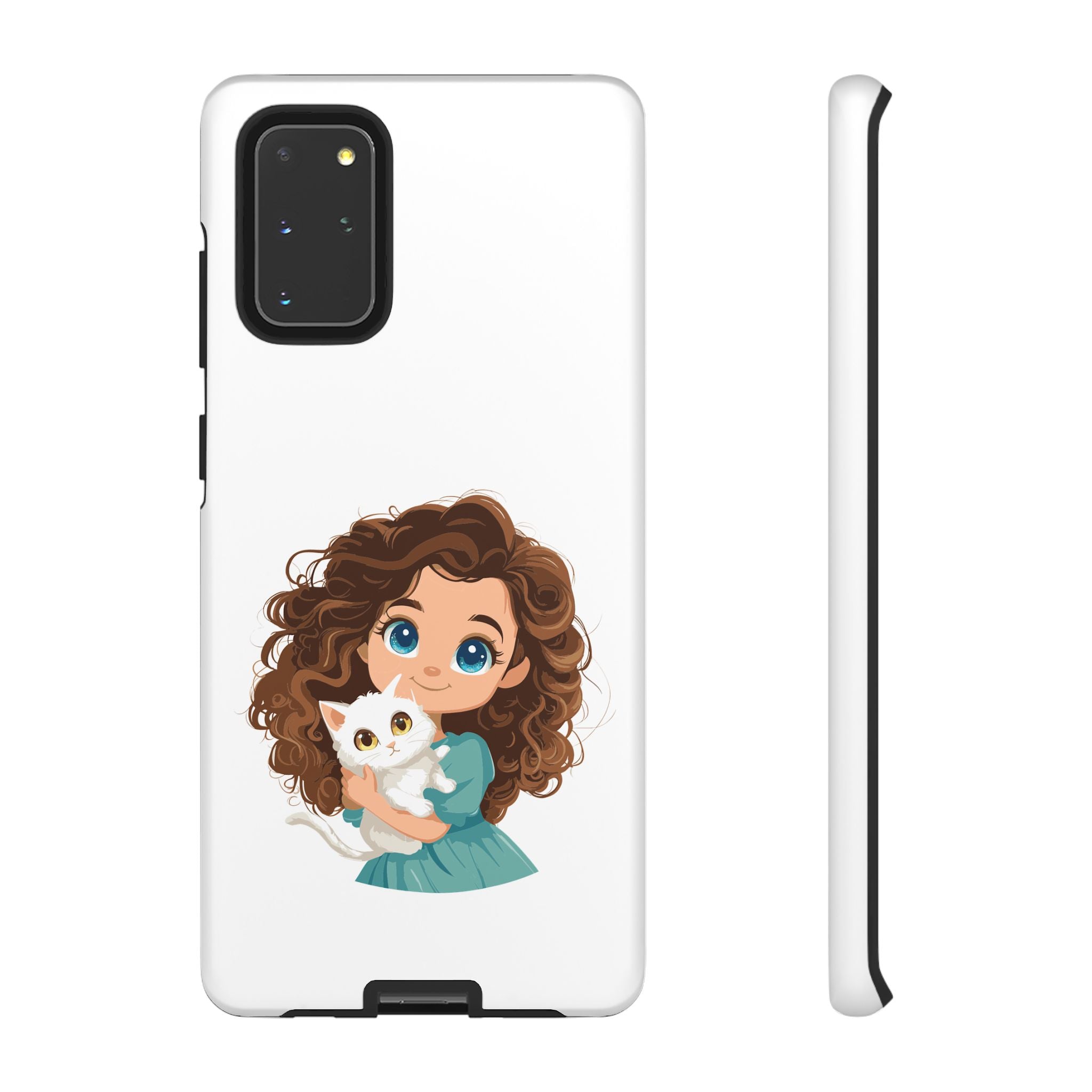 Cute Cat Lover Phone Case, Tough Phone Cover, Pet Lover Gift, Personalized Gift, Kids Phone Case, Animal Lover Accessories