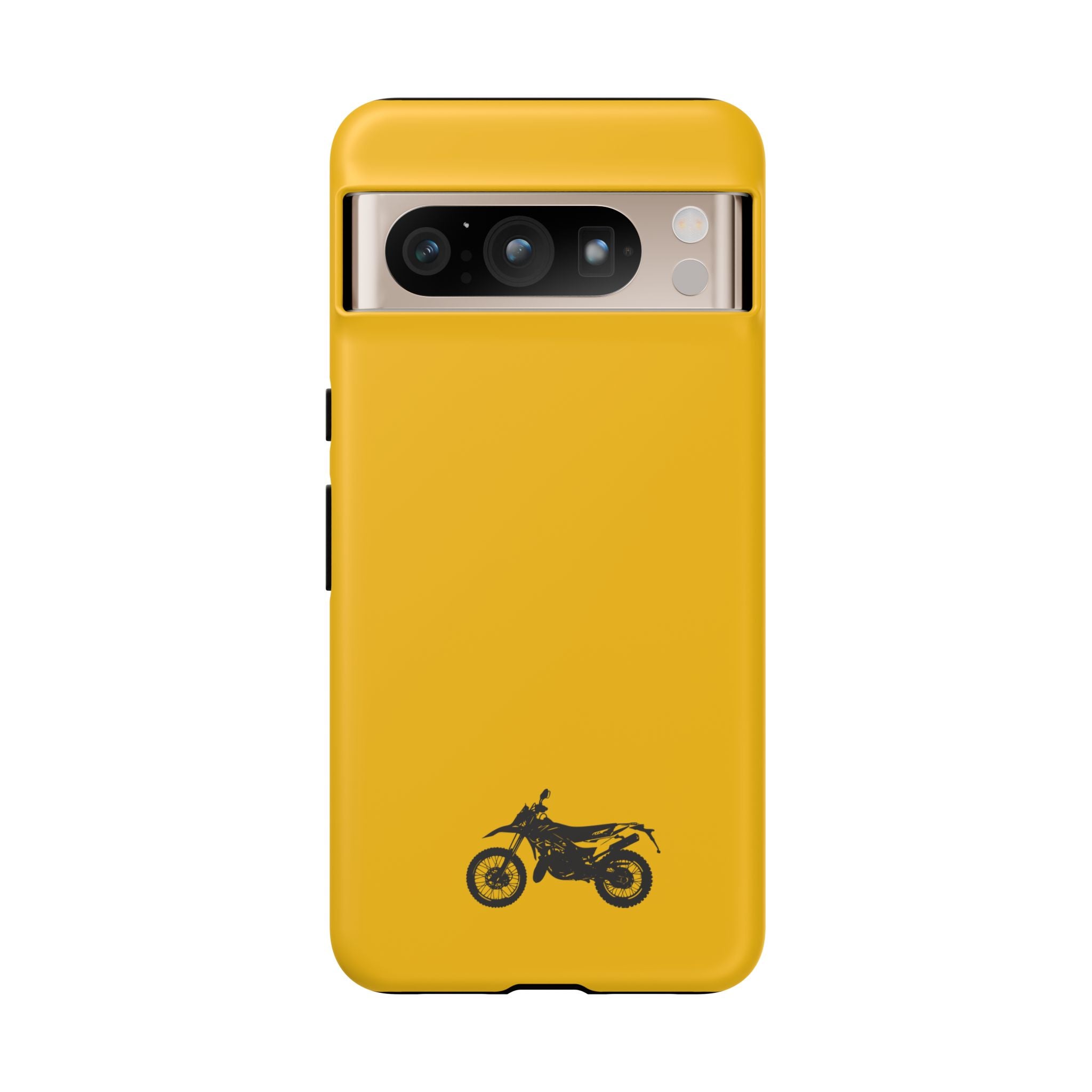 Motorcycle Phone Case, Tough Phone Cover, Gift for Bikers, Durable Tech Accessory, Yellow Motorcycle Design