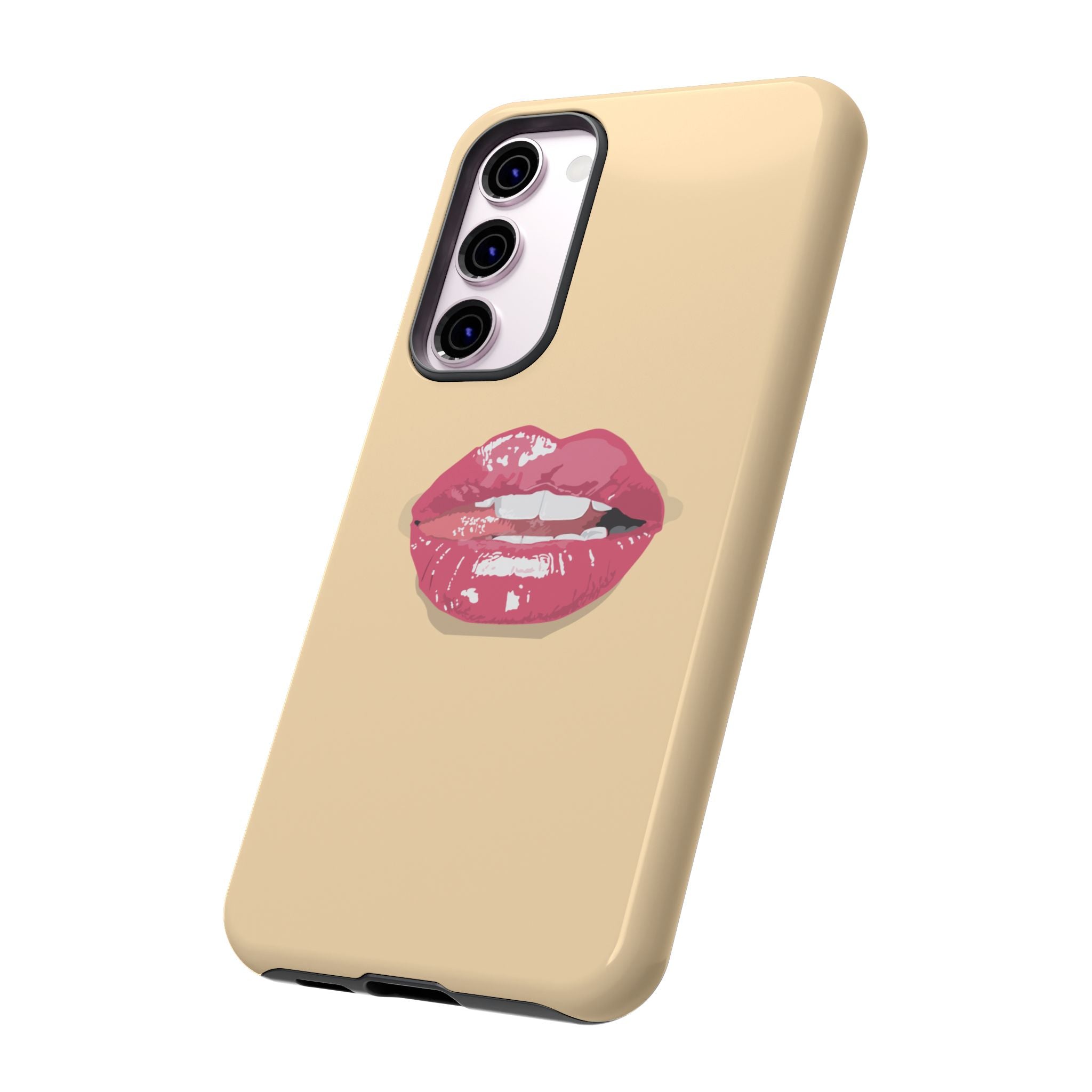 Stylish Phone Case with Lip Print, Trendy Mobile Cover, Fashion Accessory, Gift for Her, Cute Cell Phone Case