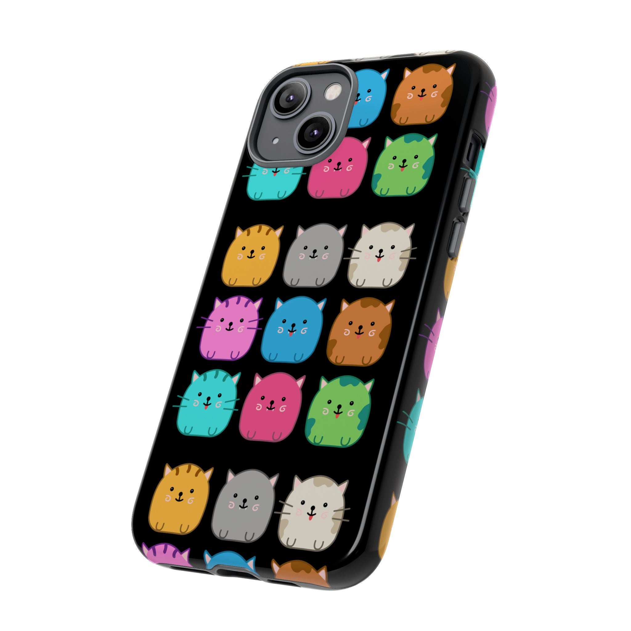 Cute Cat Phone Case, Kawaii Animal Lover Gift, Tough Phone Cover for Kids and Adults, Fun Cat Designs for Birthdays, Pet Lovers