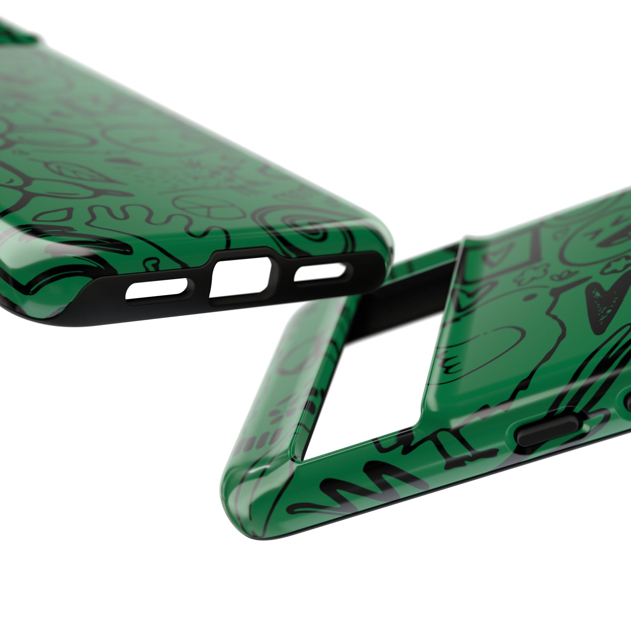 Playful Phone Case, Vibrant Green Tough Case, Quirky Graphic Design, Unique Gift for Kids, Fun Accessories, Christmas, Birthday