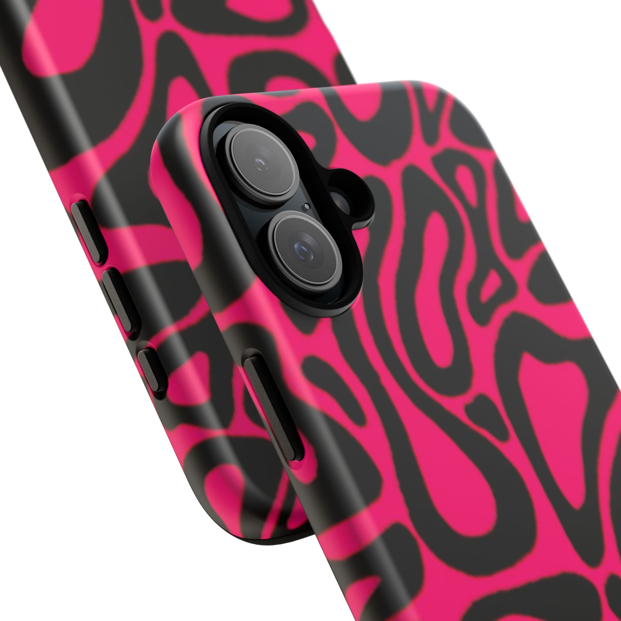 Bold Pink Patterned Phone Case, Stylish Tough Case, Trendy Accessory, Gift for Her, Tech Protection