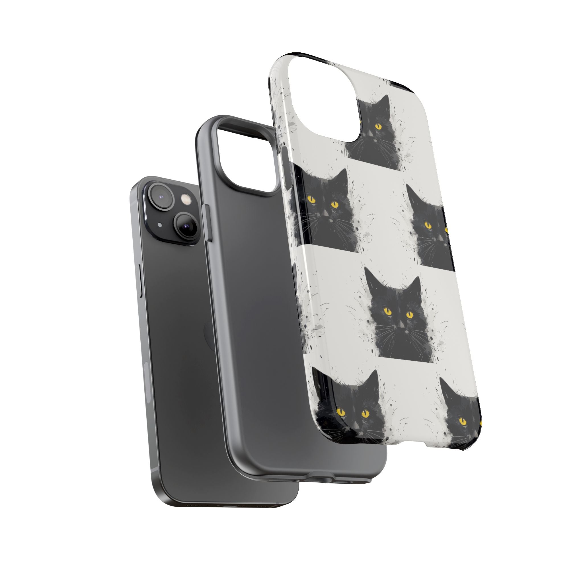 Black Cat Phone Case, Tough Cases, Cat Lover Gift, Unique Design, Halloween, Animal Accessories, Custom Phone Cover