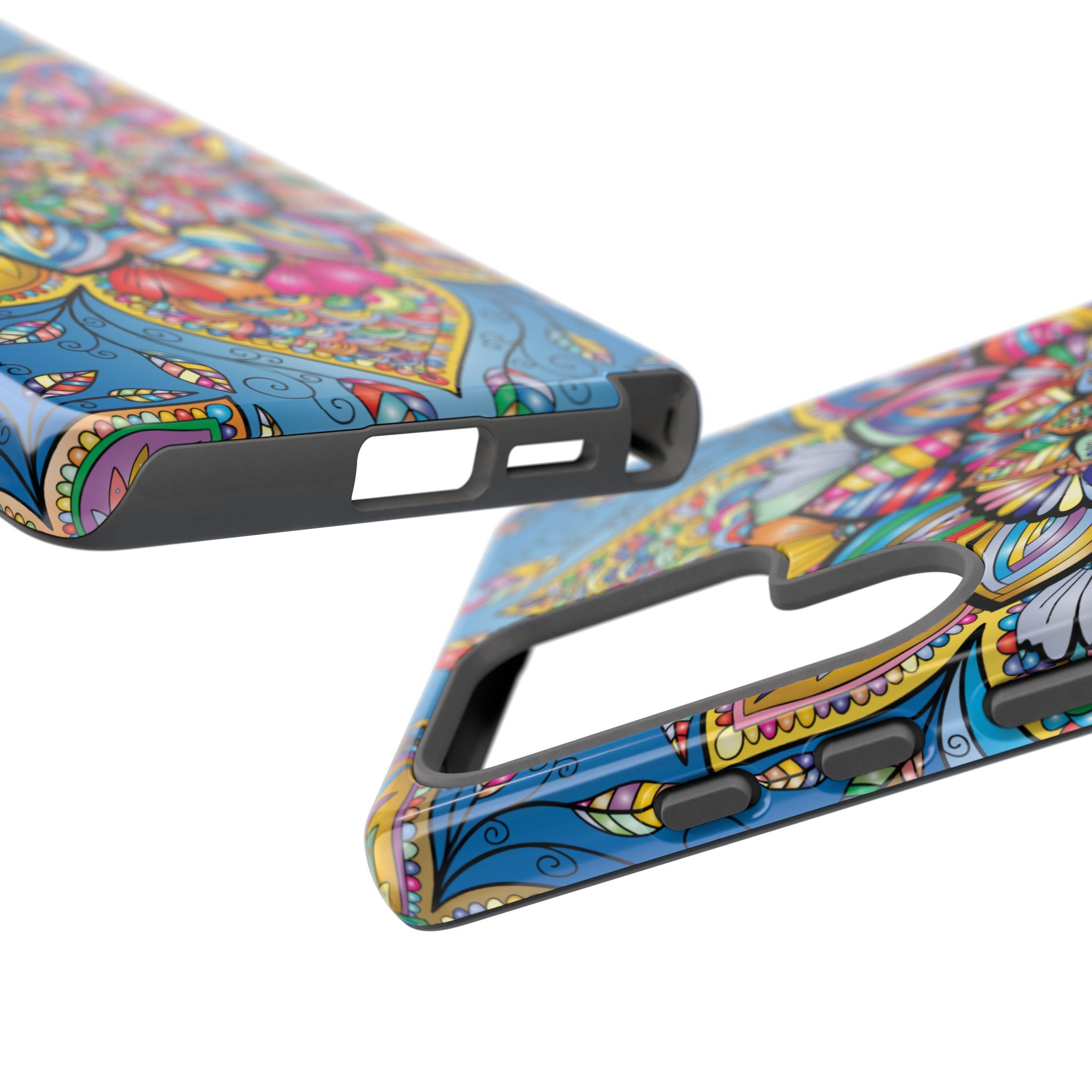 Vibrant Floral Phone Case, Tough Phone Cover, Colorful Mobile Accessory, Artistic Gift, Mandala Design, Everyday Use