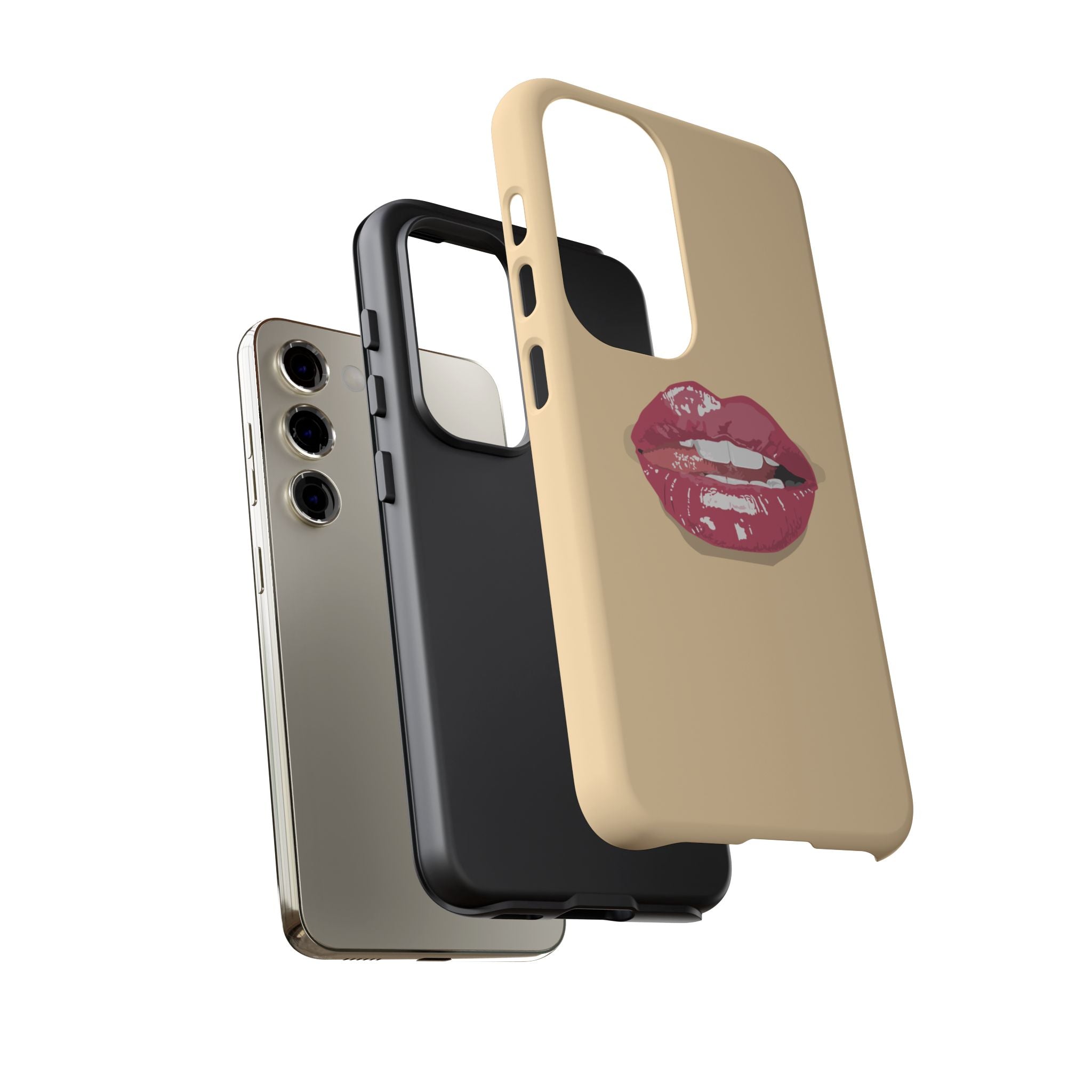 Stylish Phone Case with Lip Print, Trendy Mobile Cover, Fashion Accessory, Gift for Her, Cute Cell Phone Case