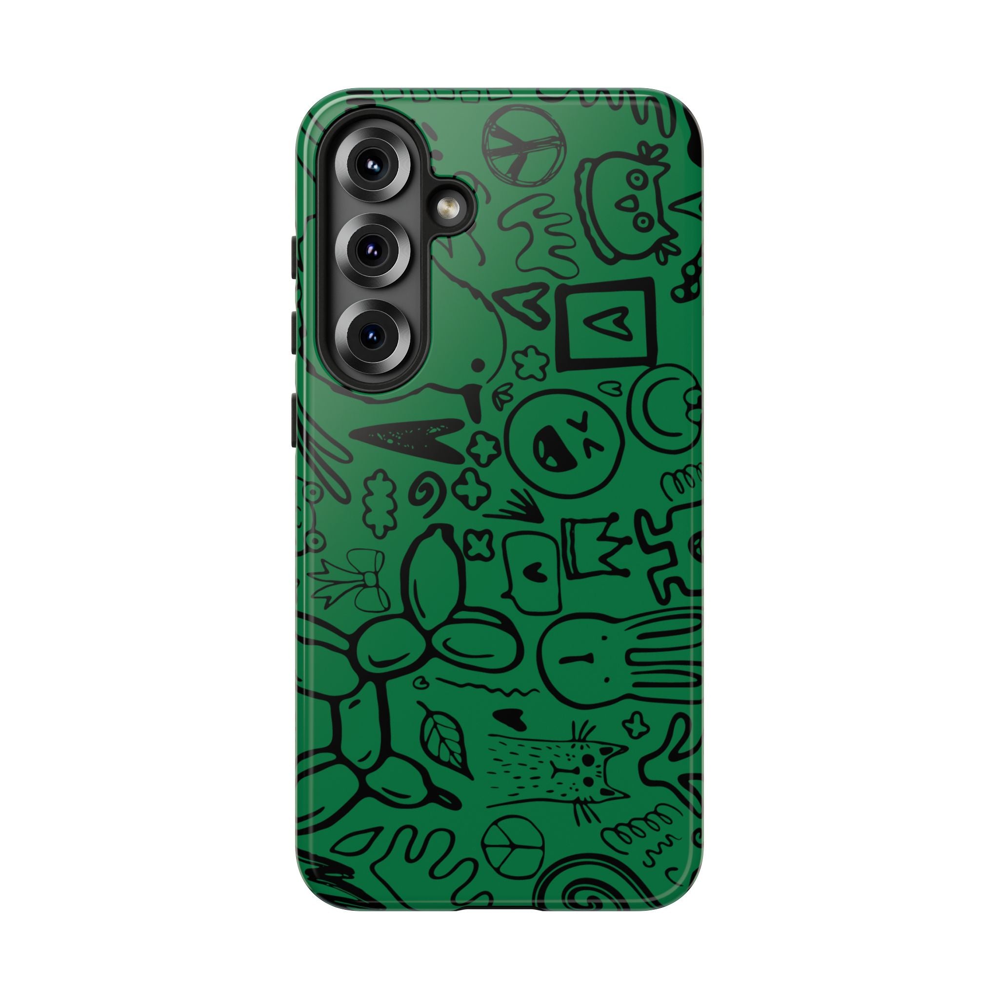 Playful Phone Case, Vibrant Green Tough Case, Quirky Graphic Design, Unique Gift for Kids, Fun Accessories, Christmas, Birthday