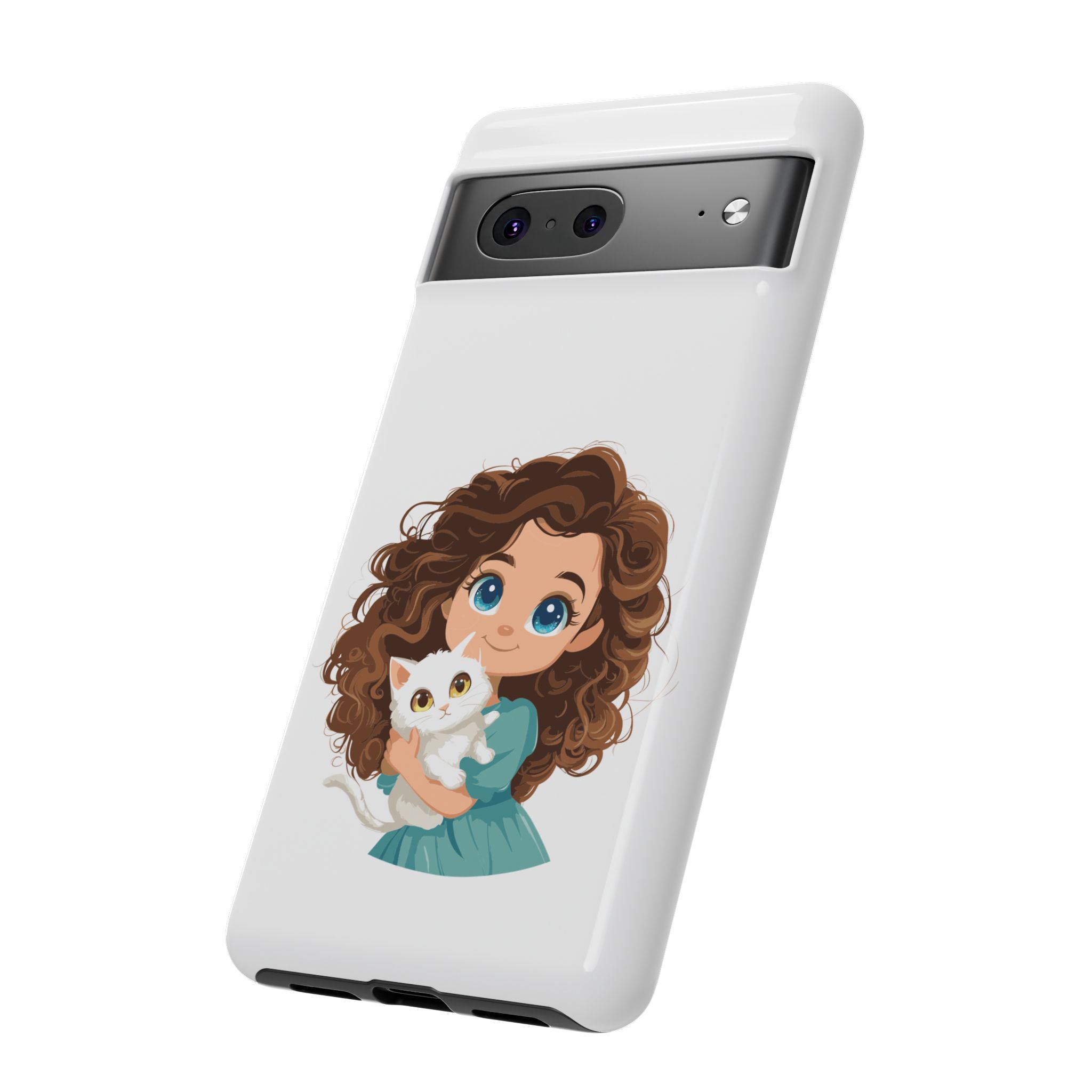 Cute Cat Lover Phone Case, Tough Phone Cover, Pet Lover Gift, Personalized Gift, Kids Phone Case, Animal Lover Accessories