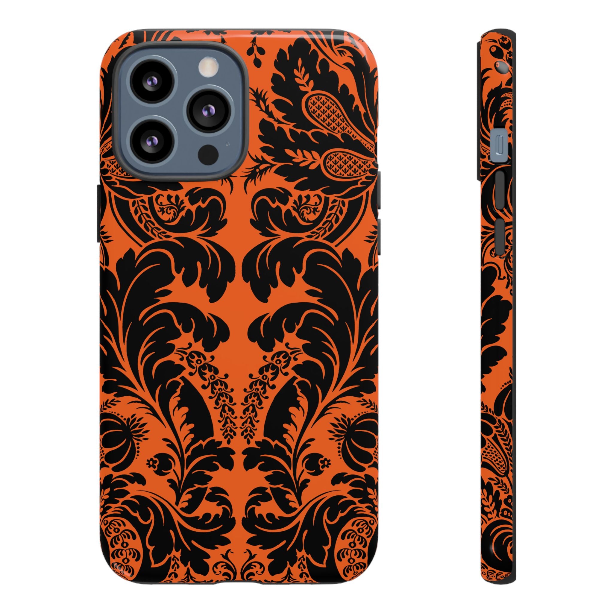 Elegant Phone Case with Orange Floral Design | Tough Cases, Smartphone Cover, Gift for Her, Floral Patterns, Stylish Accessories