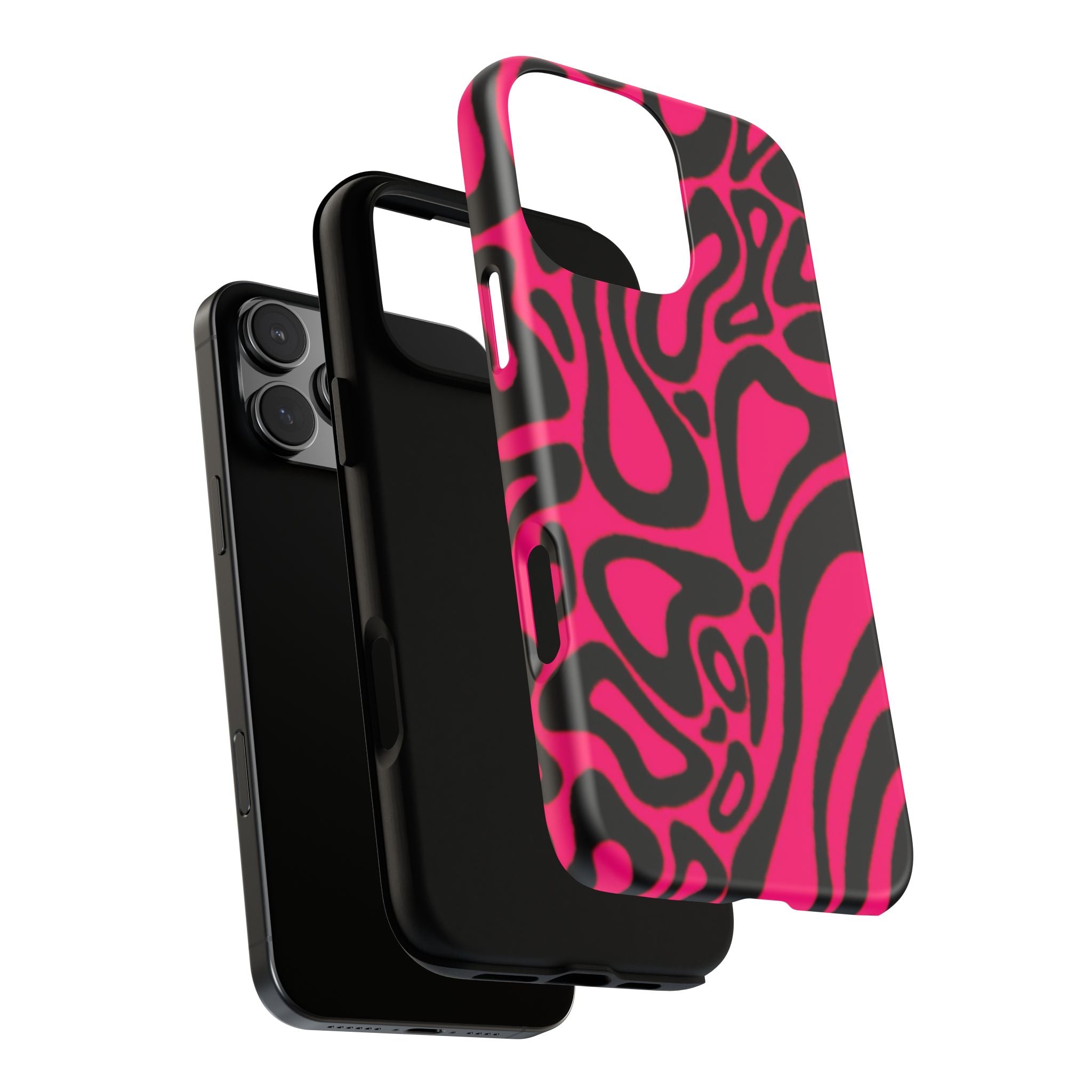 Bold Pink Patterned Phone Case, Stylish Tough Case, Trendy Accessory, Gift for Her, Tech Protection