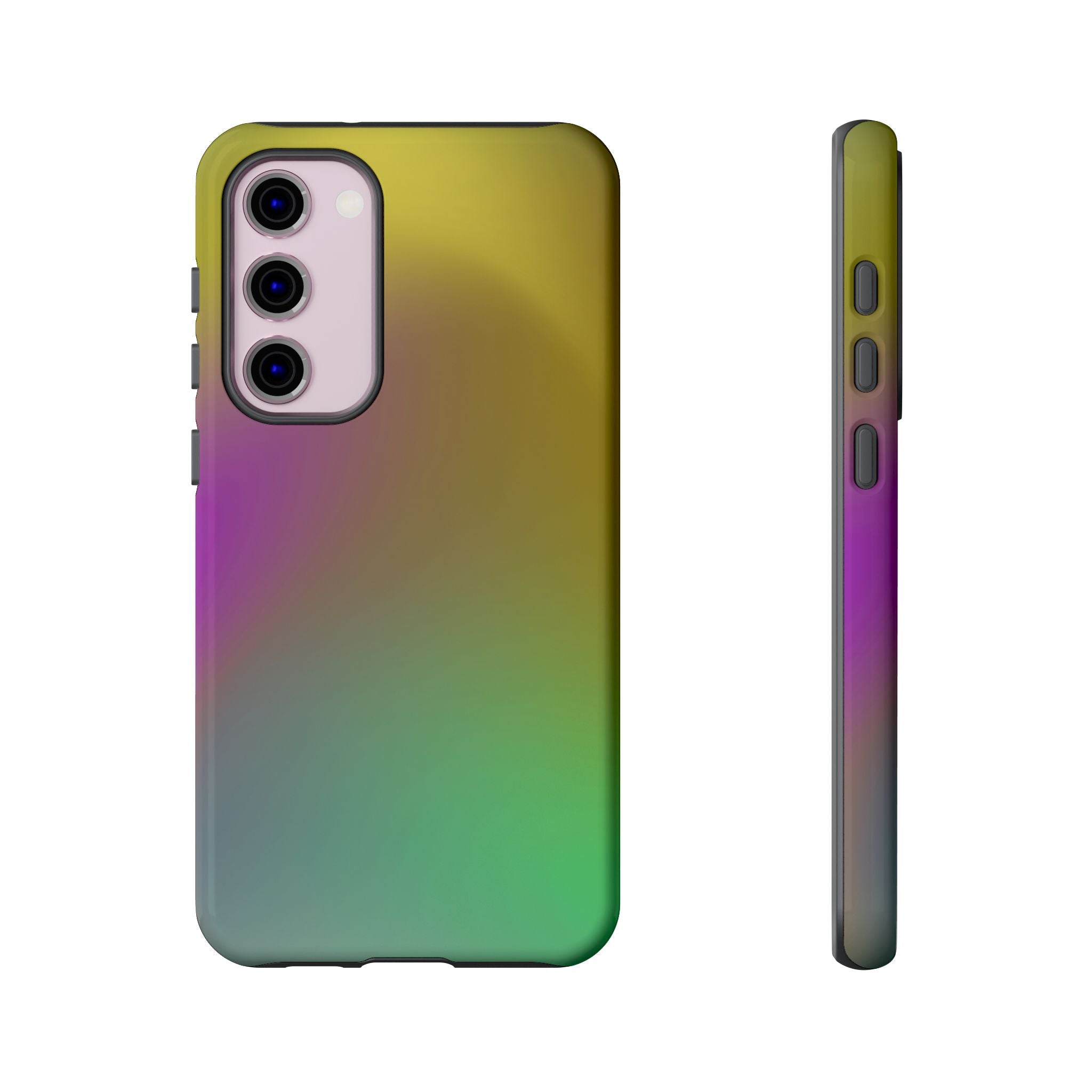 Vibrant Phone Case, Tough Cases, Colorful Phone Cover, Durable Mobile Case, Yellow Green Gradient Design