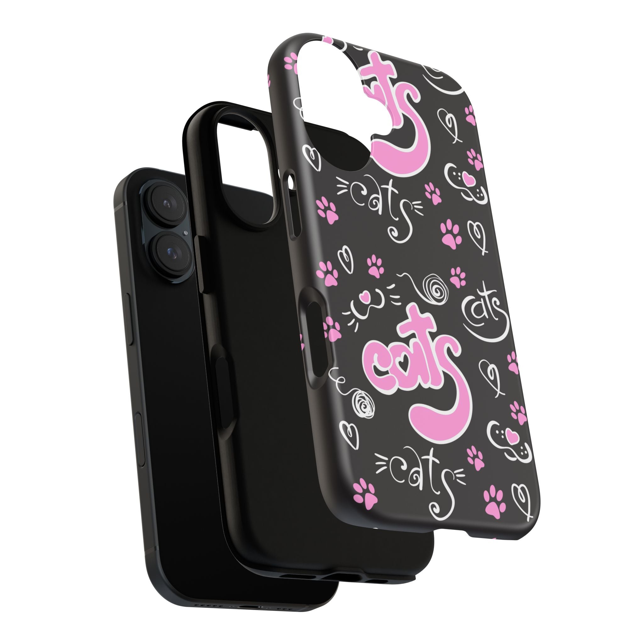 Cute Cat Print Phone Cases, Tough Cases for Cat Lovers, Pet Phone Cover, Gift for Cat Moms, Stylish Phone Accessories