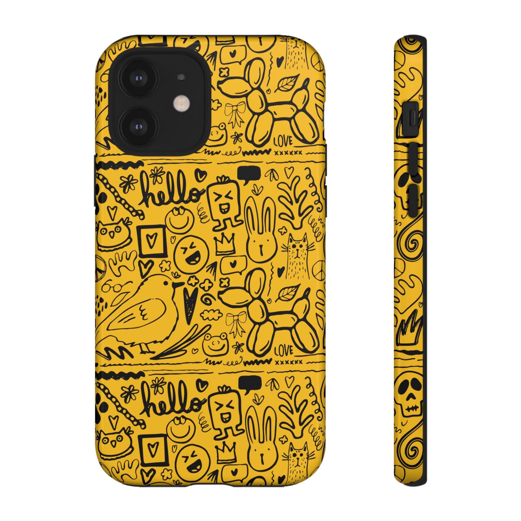 Vibrant Phone Case, Cute Yellow Floral iPhone Cover, Stylish Tough Case, Fun Phone Accessory, Perfect Gift for Teens
