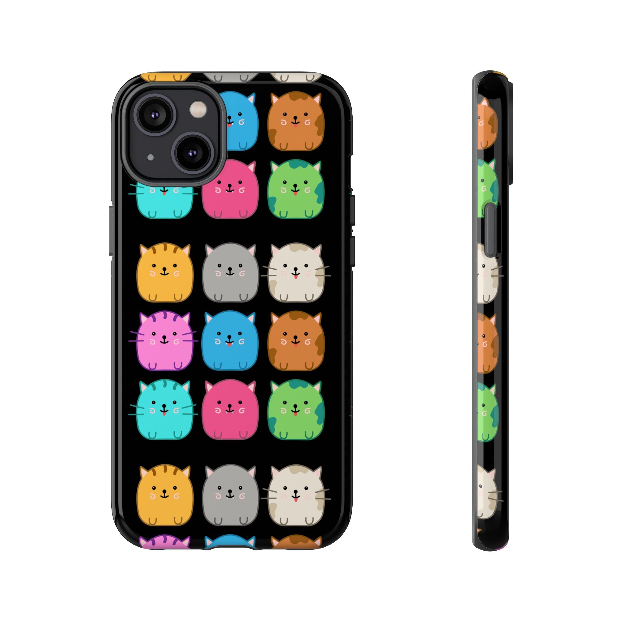 Cute Cat Phone Case, Kawaii Animal Lover Gift, Tough Phone Cover for Kids and Adults, Fun Cat Designs for Birthdays, Pet Lovers