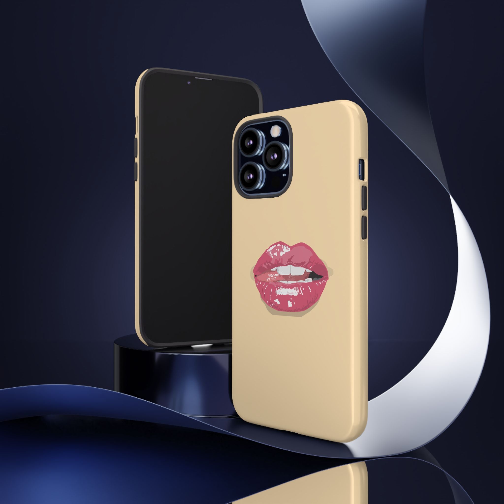 Stylish Phone Case with Lip Print, Trendy Mobile Cover, Fashion Accessory, Gift for Her, Cute Cell Phone Case