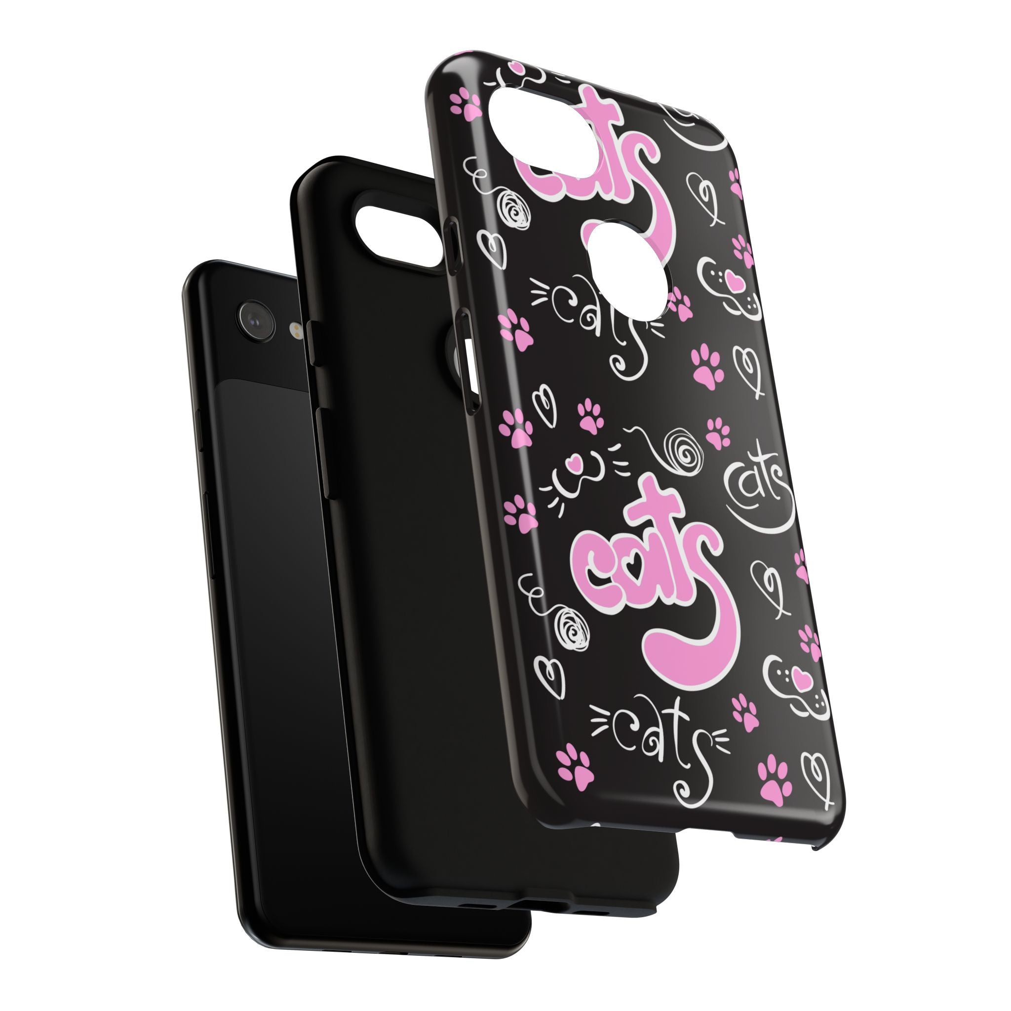 Cute Cat Print Phone Cases, Tough Cases for Cat Lovers, Pet Phone Cover, Gift for Cat Moms, Stylish Phone Accessories