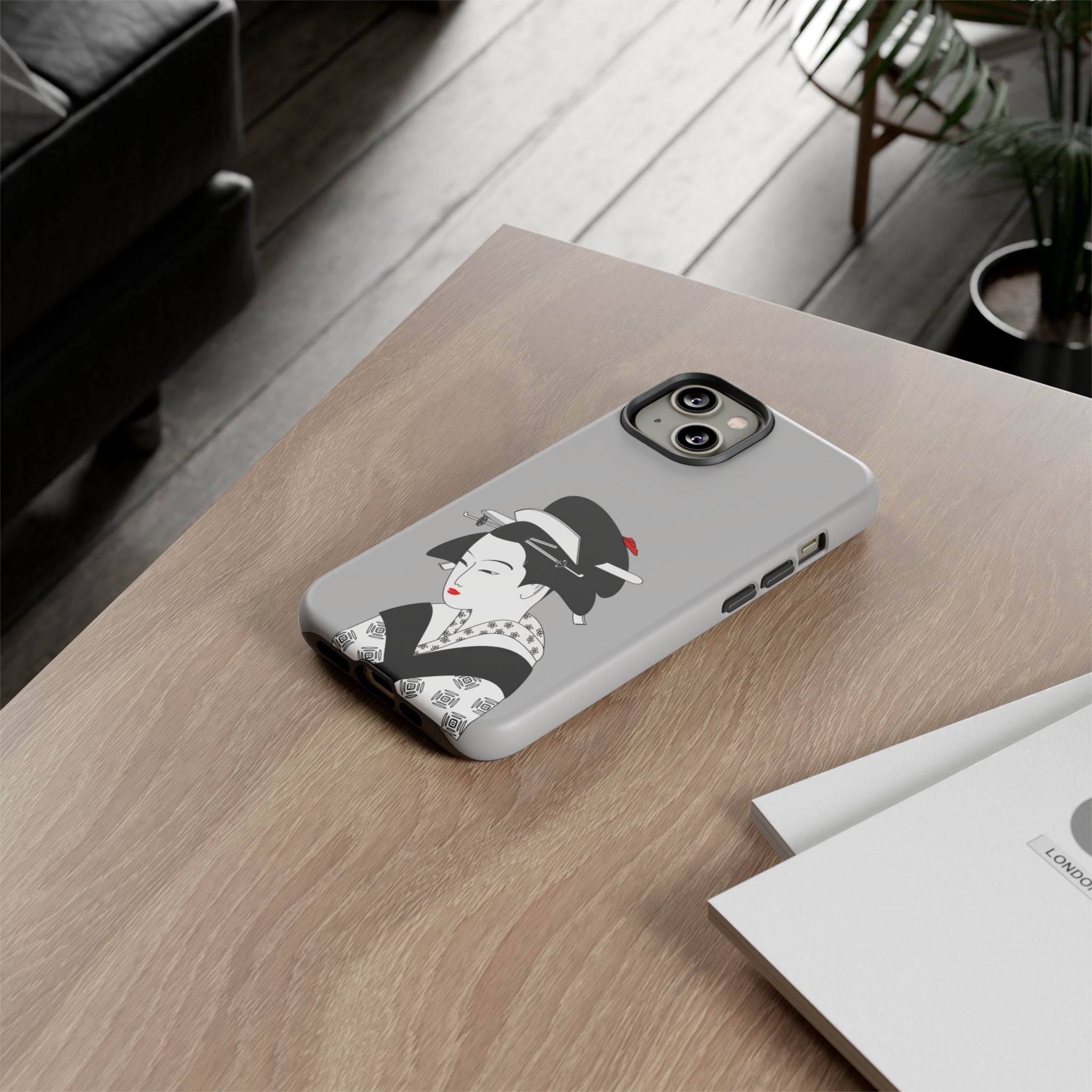 Stylish Phone Case with Japanese Geisha Design, Tough Phone Case, Cute Phone Cover, Japanese Art, Ethnic Style