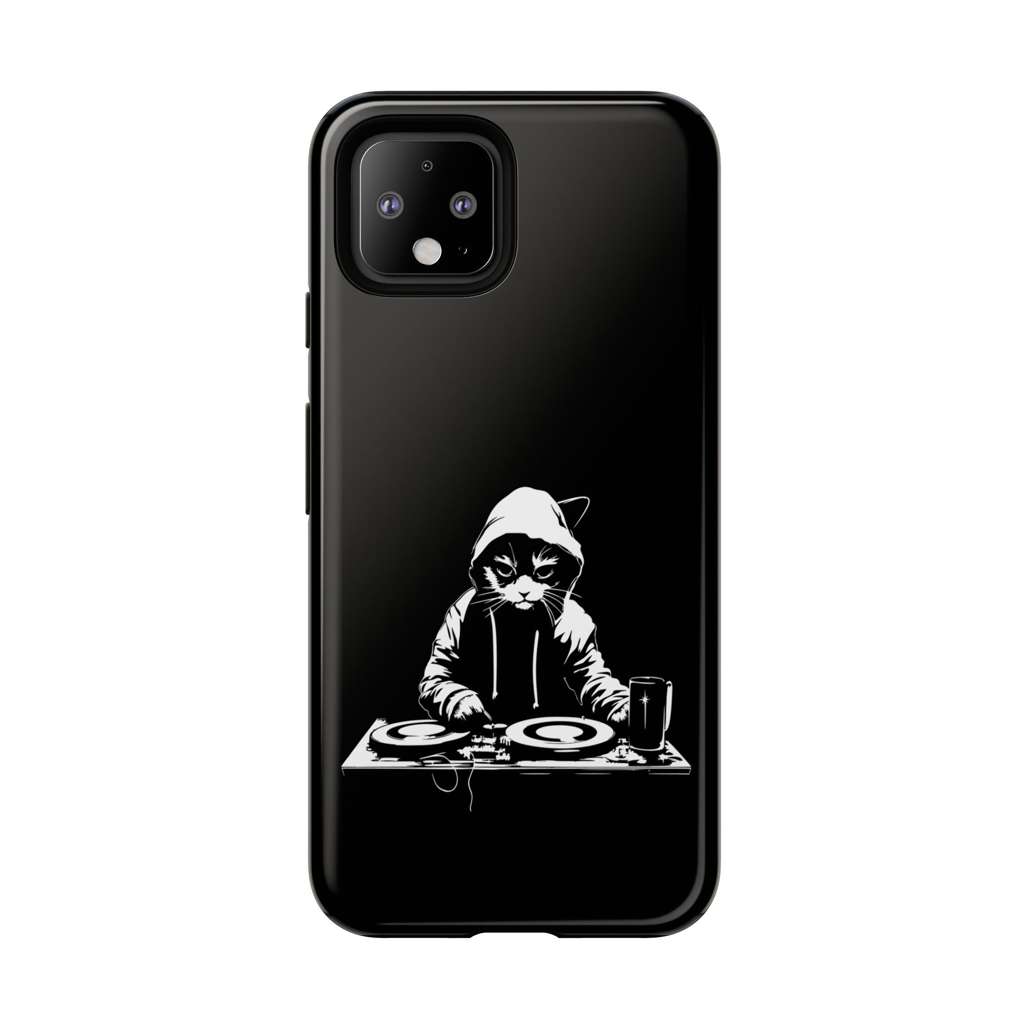 DJ Cat Phone Case, Tough Phone Cover, Pet Lover Gift, Music Enthusiast Accessory, Cute Cat Decor, Unique Case Design