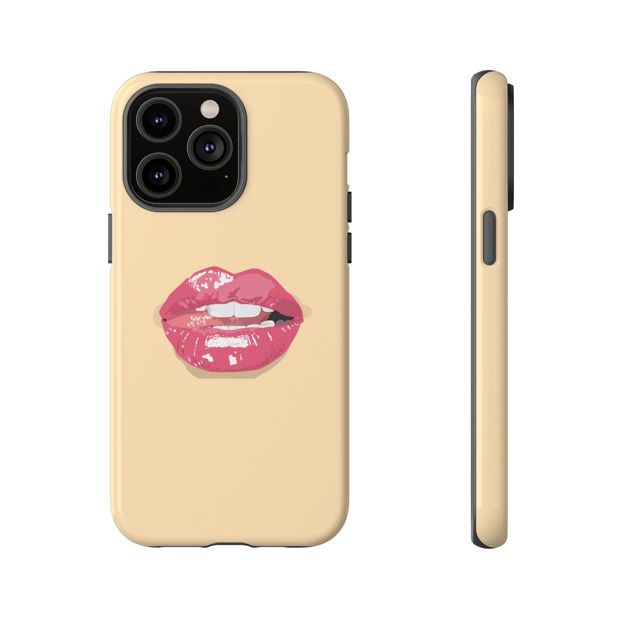 Stylish Phone Case with Lip Print, Trendy Mobile Cover, Fashion Accessory, Gift for Her, Cute Cell Phone Case