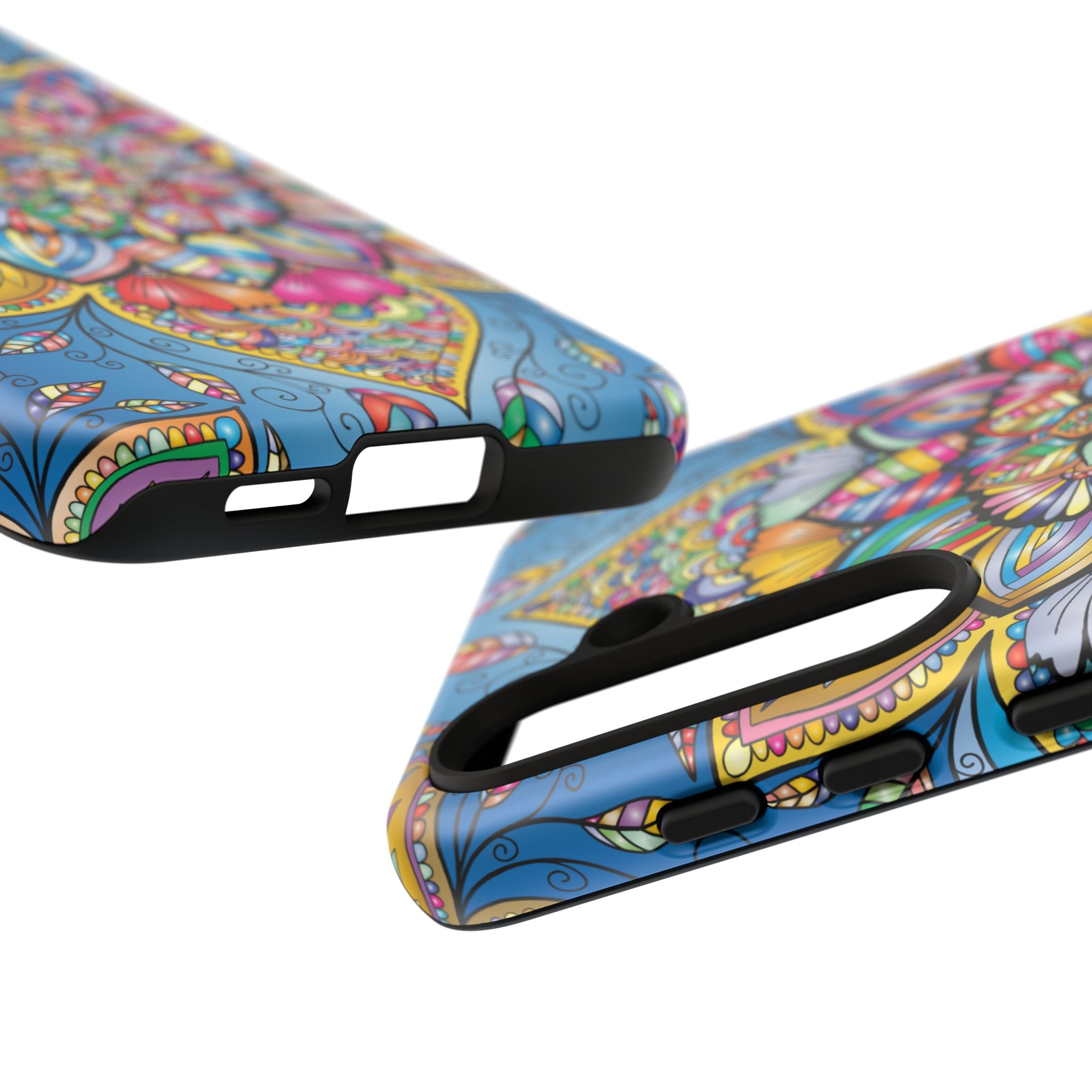Vibrant Floral Phone Case, Tough Phone Cover, Colorful Mobile Accessory, Artistic Gift, Mandala Design, Everyday Use