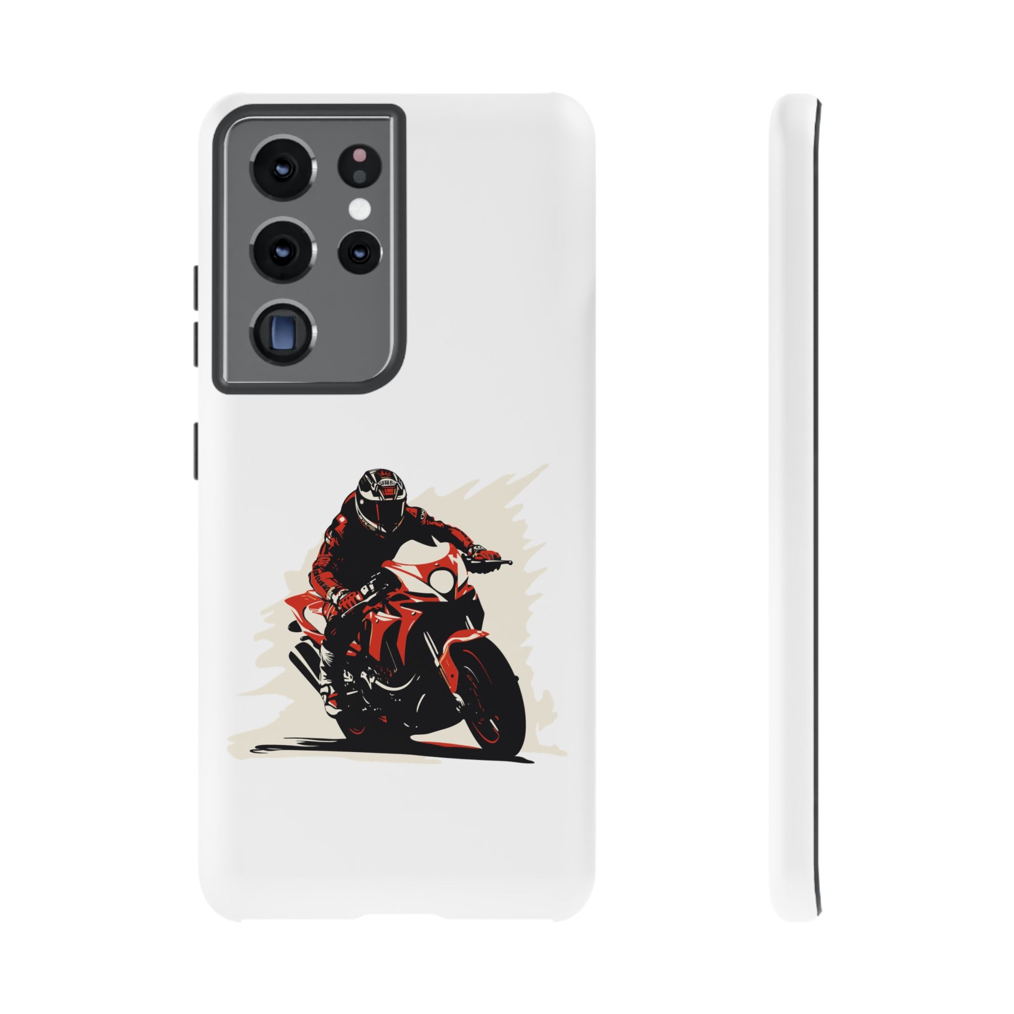 Motorcycle Phone Case, Tough Cases for Riders, Biker Accessory, Gifts for Motorcyclists, Red Bike Design