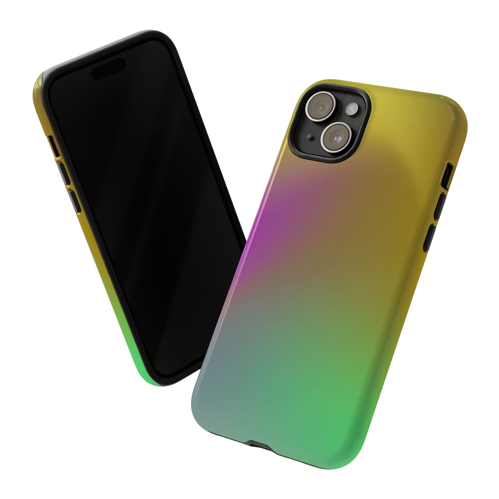 Vibrant Phone Case, Tough Cases, Colorful Phone Cover, Durable Mobile Case, Yellow Green Gradient Design