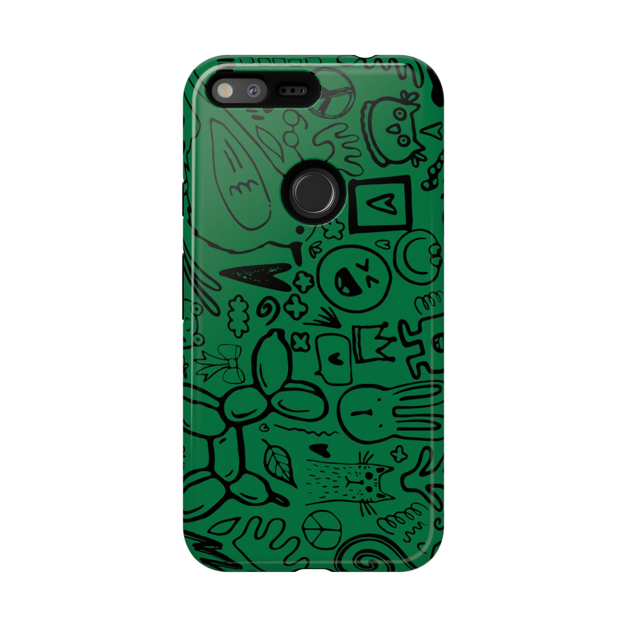 Playful Phone Case, Vibrant Green Tough Case, Quirky Graphic Design, Unique Gift for Kids, Fun Accessories, Christmas, Birthday