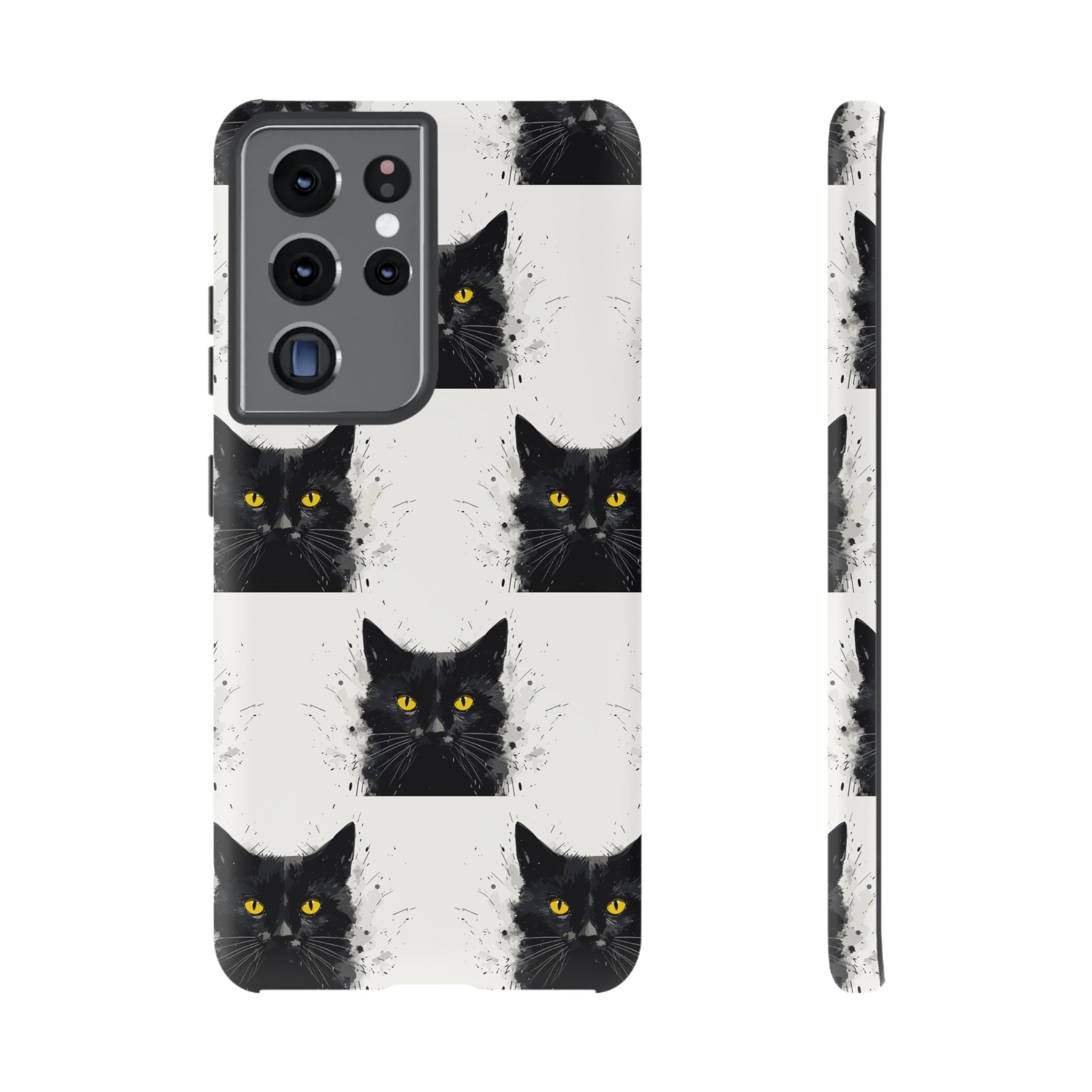 Black Cat Phone Case, Tough Cases, Cat Lover Gift, Unique Design, Halloween, Animal Accessories, Custom Phone Cover