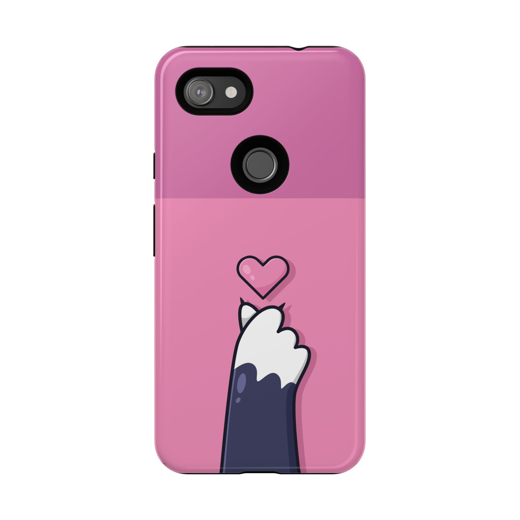 Cute Cat Paw Phone Case, Playful Pet Lover Gift, Animal Print Phone Cover, Heart Design Case, Fun Feminine Case, Kawaii Style