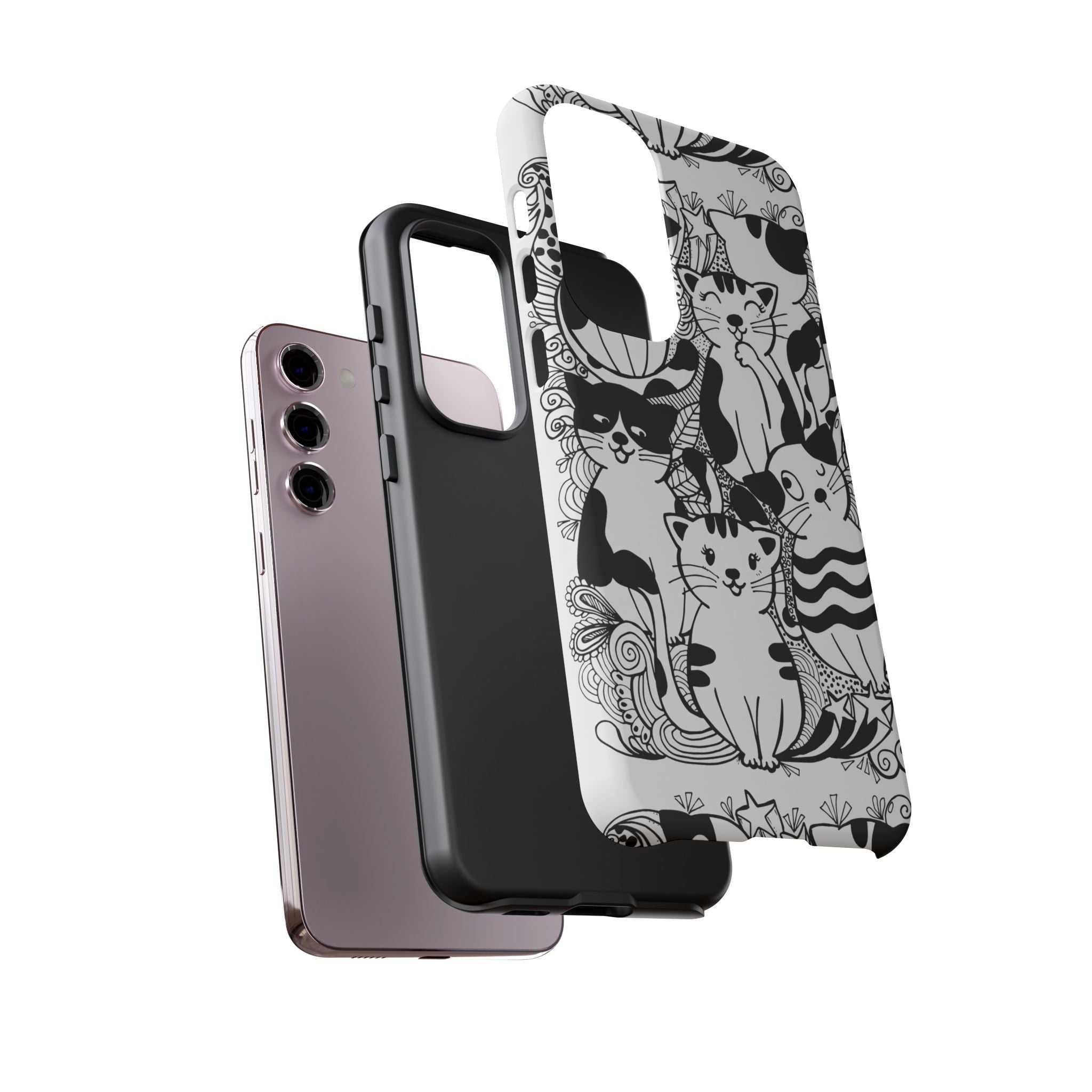 Cat-Themed Phone Case, Cute Cat Art, Pet Lover Gift, Birthday Present, Unique Cat Decor, Fun Tech Accessories, Animal Lover Case