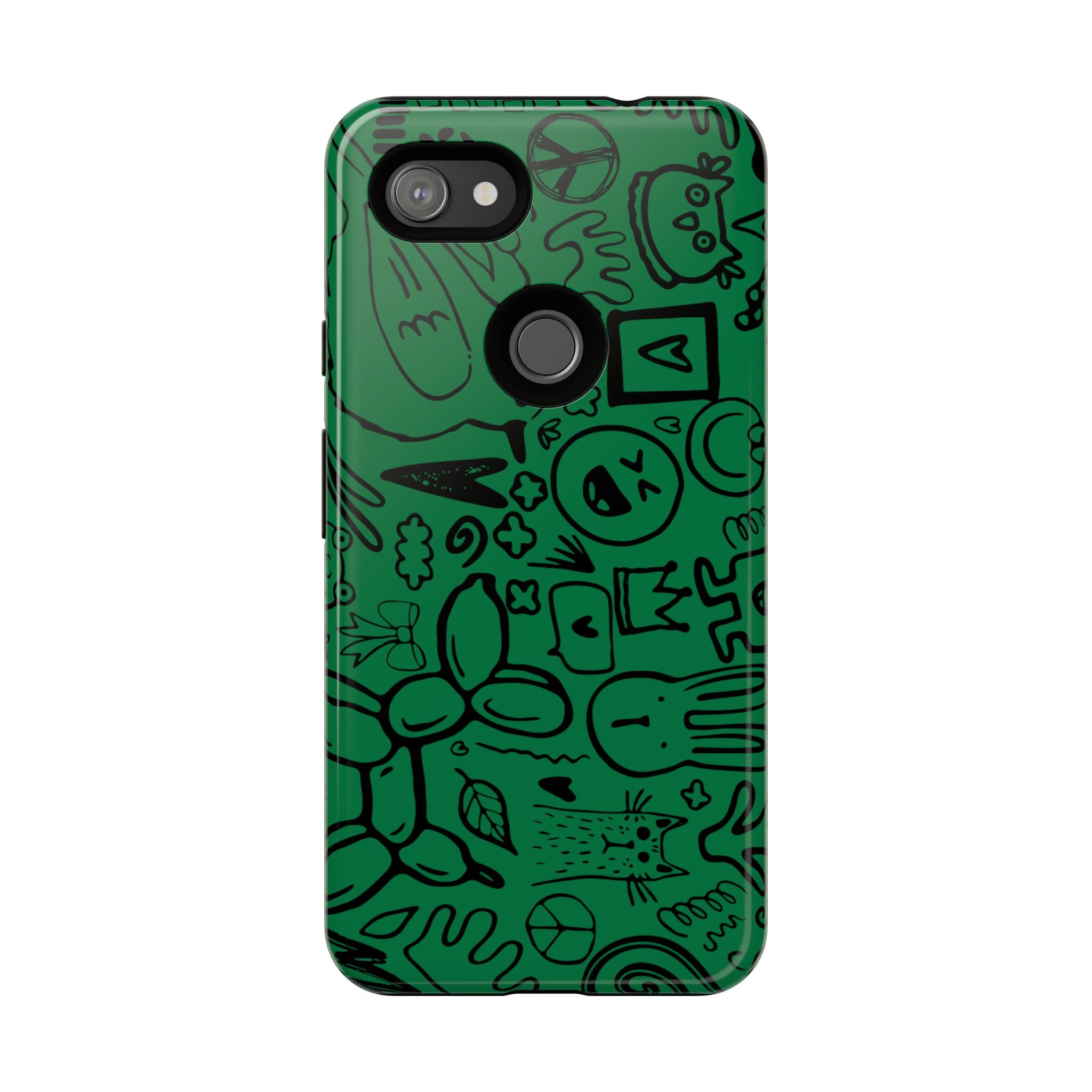 Playful Phone Case, Vibrant Green Tough Case, Quirky Graphic Design, Unique Gift for Kids, Fun Accessories, Christmas, Birthday