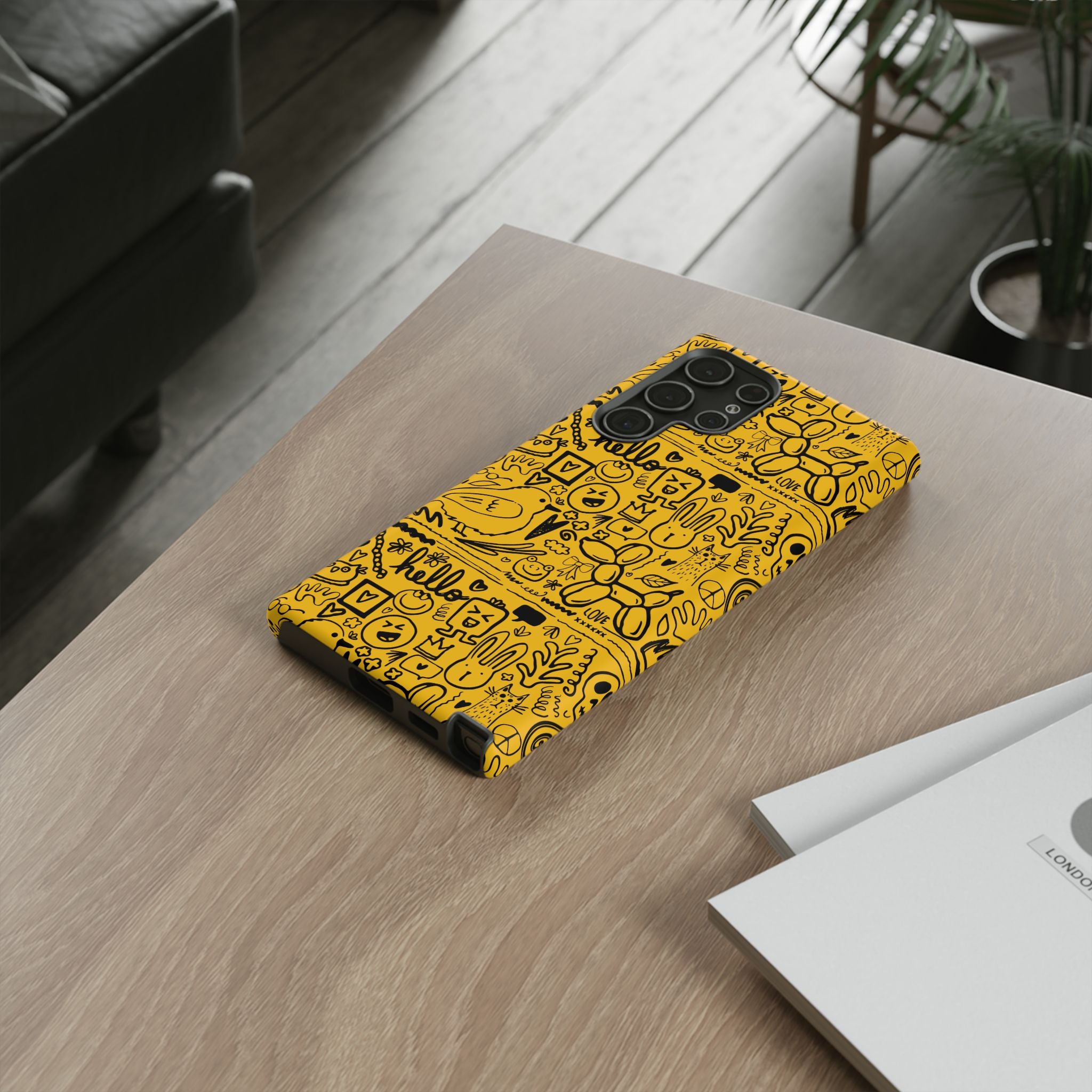 Vibrant Phone Case, Cute Yellow Floral iPhone Cover, Stylish Tough Case, Fun Phone Accessory, Perfect Gift for Teens
