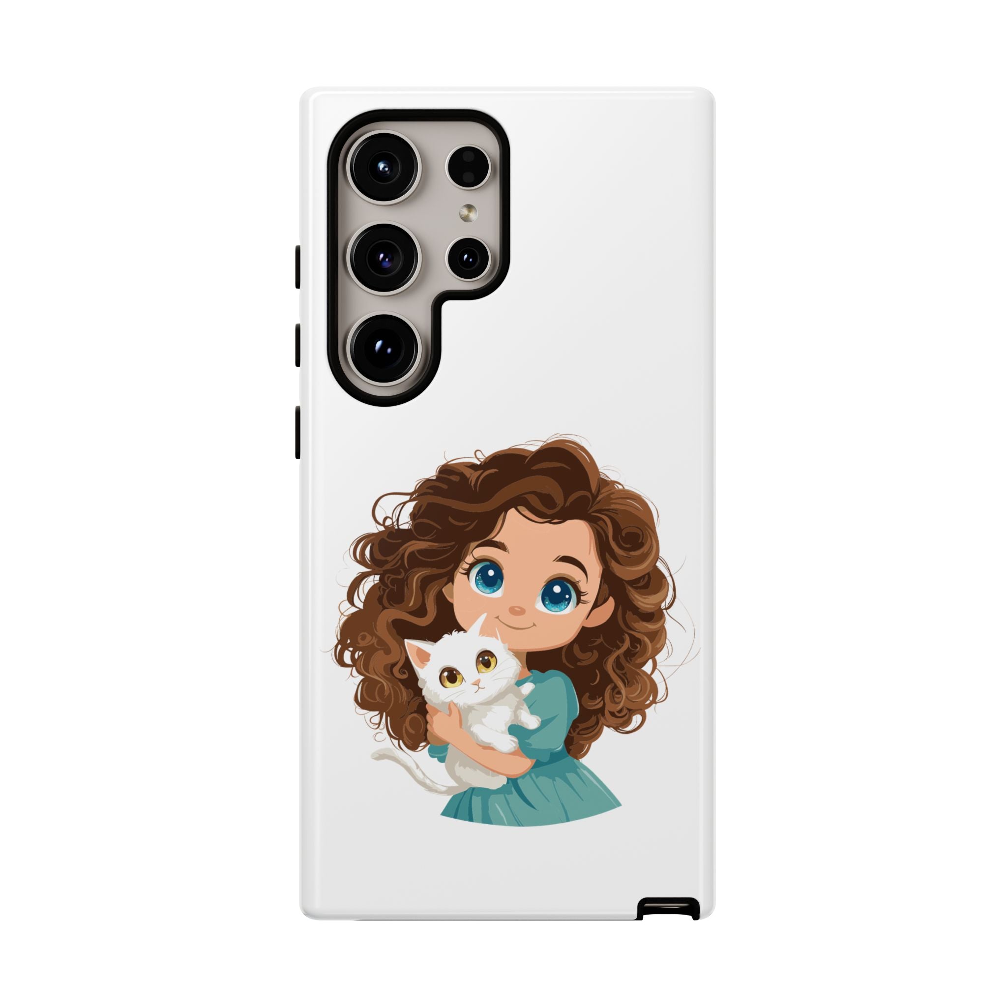 Cute Cat Lover Phone Case, Tough Phone Cover, Pet Lover Gift, Personalized Gift, Kids Phone Case, Animal Lover Accessories