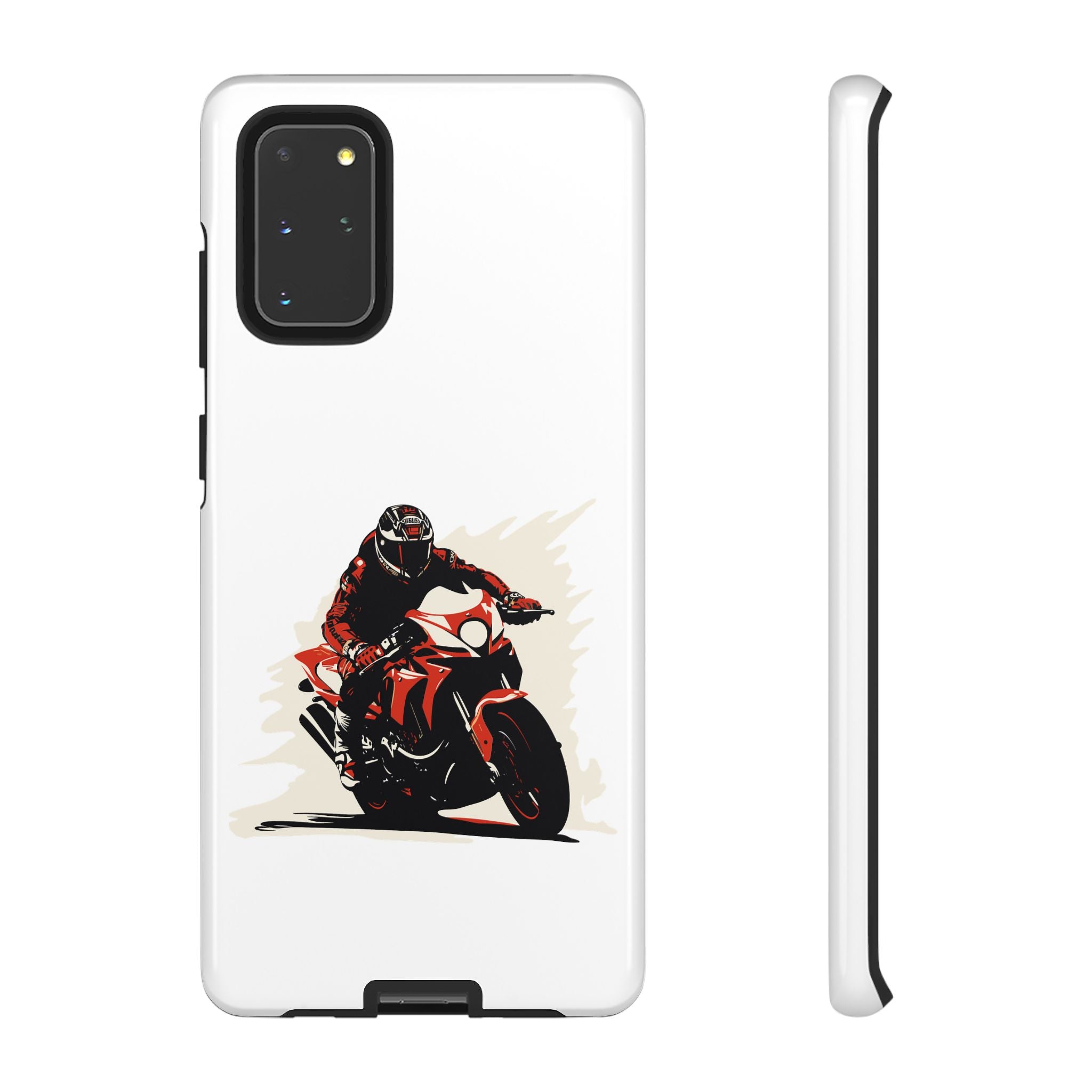 Motorcycle Phone Case, Tough Cases for Riders, Biker Accessory, Gifts for Motorcyclists, Red Bike Design