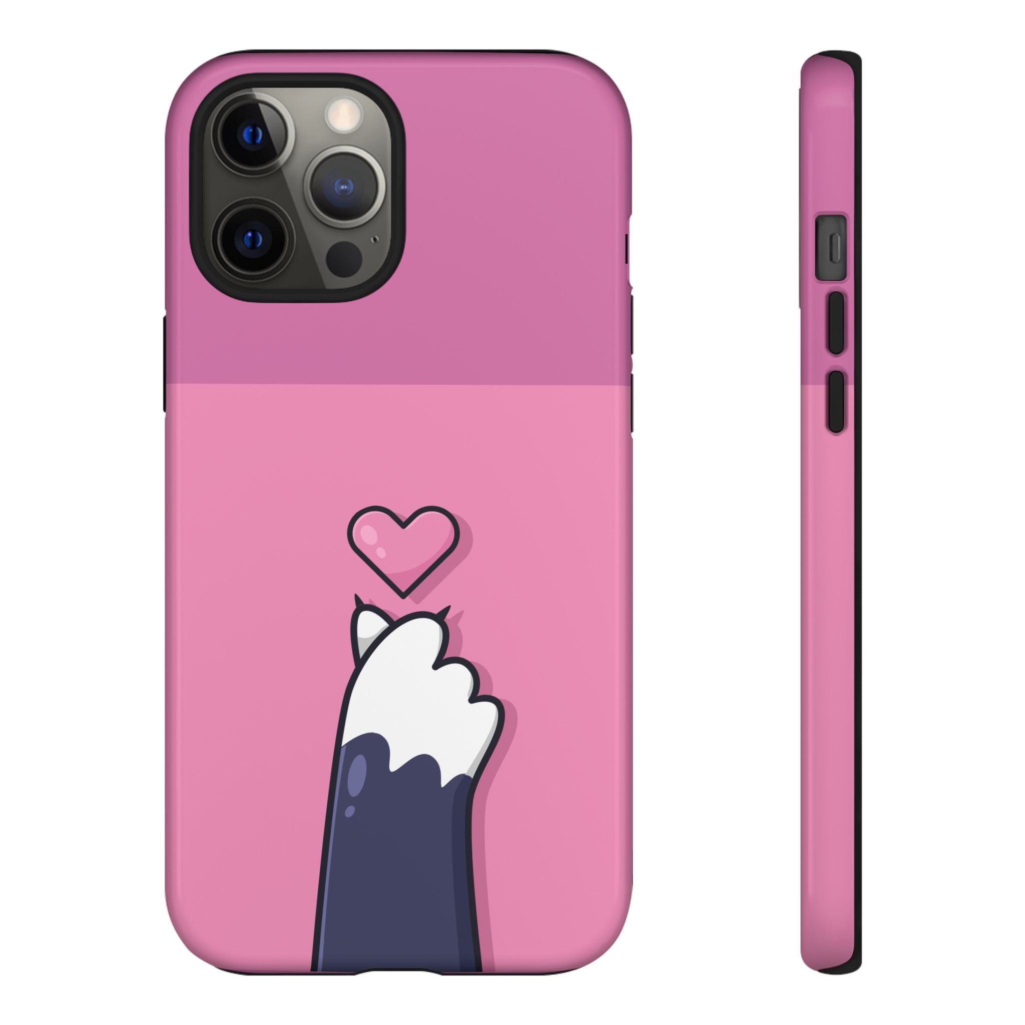 Cute Cat Paw Phone Case, Playful Pet Lover Gift, Animal Print Phone Cover, Heart Design Case, Fun Feminine Case, Kawaii Style