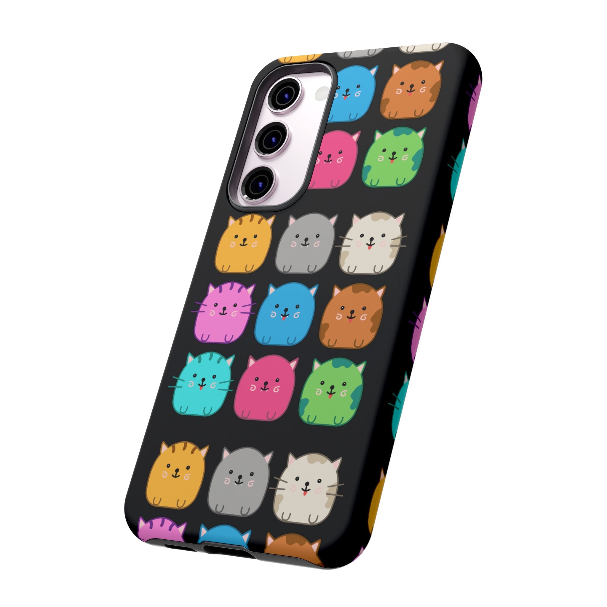 Cute Cat Phone Case, Kawaii Animal Lover Gift, Tough Phone Cover for Kids and Adults, Fun Cat Designs for Birthdays, Pet Lovers