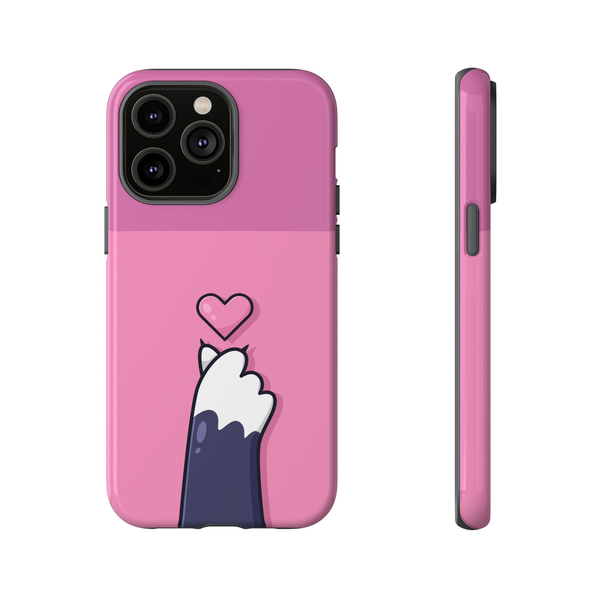 Cute Cat Paw Phone Case, Playful Pet Lover Gift, Animal Print Phone Cover, Heart Design Case, Fun Feminine Case, Kawaii Style