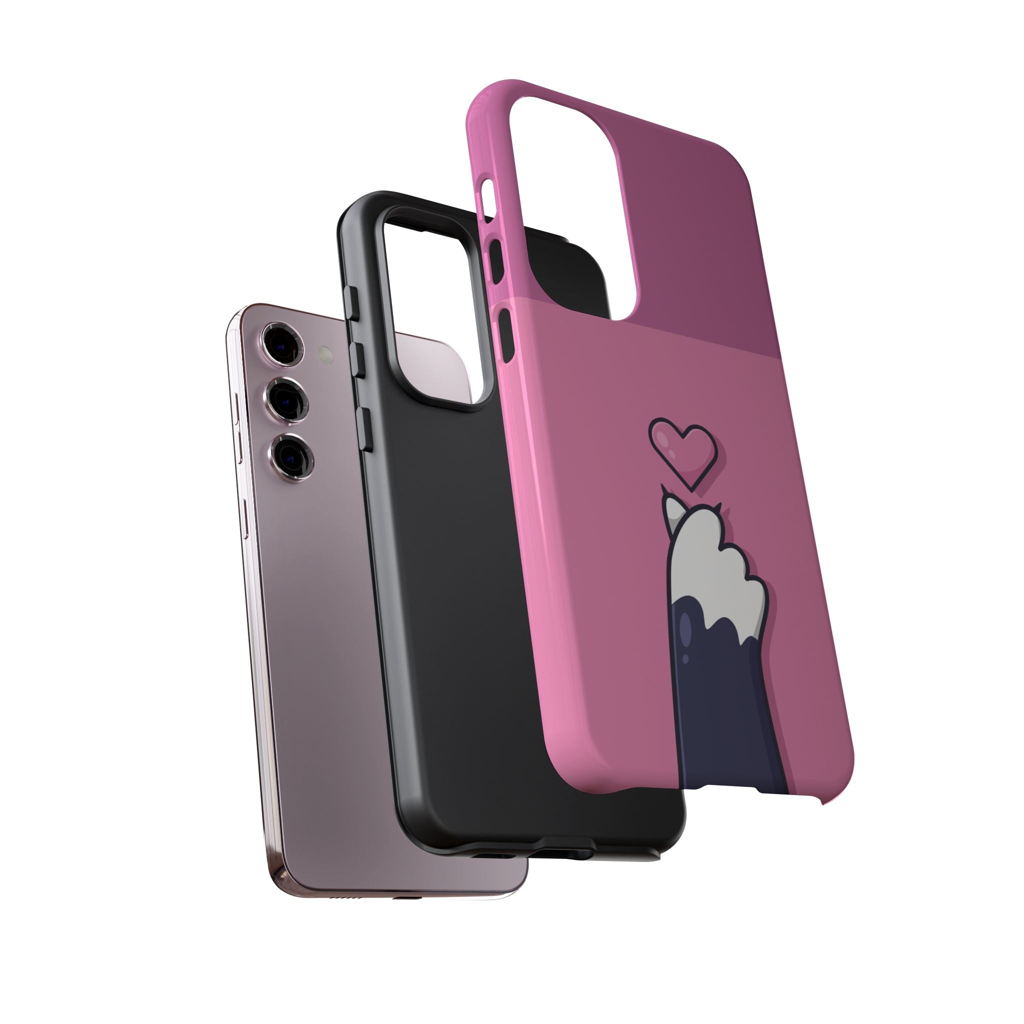 Cute Cat Paw Phone Case, Playful Pet Lover Gift, Animal Print Phone Cover, Heart Design Case, Fun Feminine Case, Kawaii Style