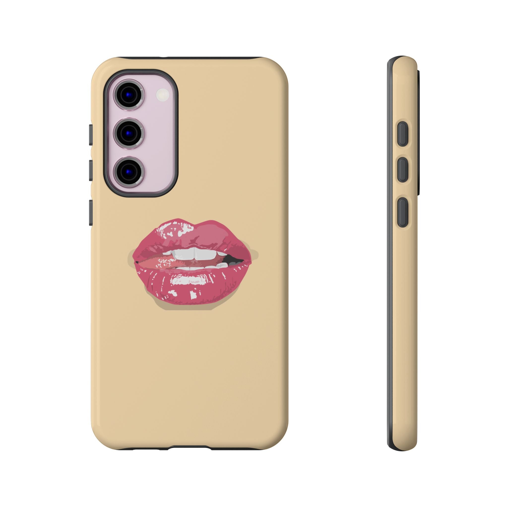 Stylish Phone Case with Lip Print, Trendy Mobile Cover, Fashion Accessory, Gift for Her, Cute Cell Phone Case