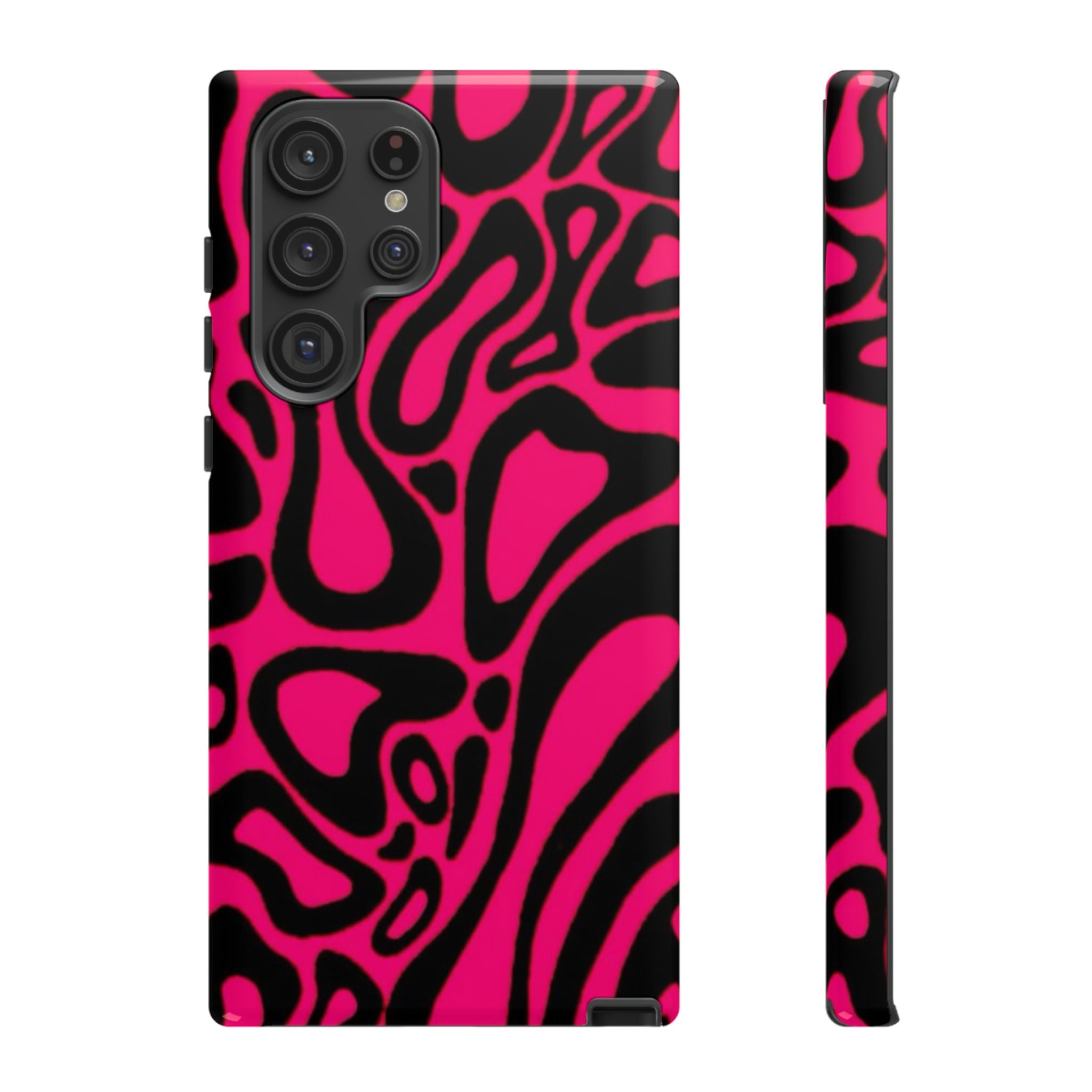 Bold Pink Patterned Phone Case, Stylish Tough Case, Trendy Accessory, Gift for Her, Tech Protection