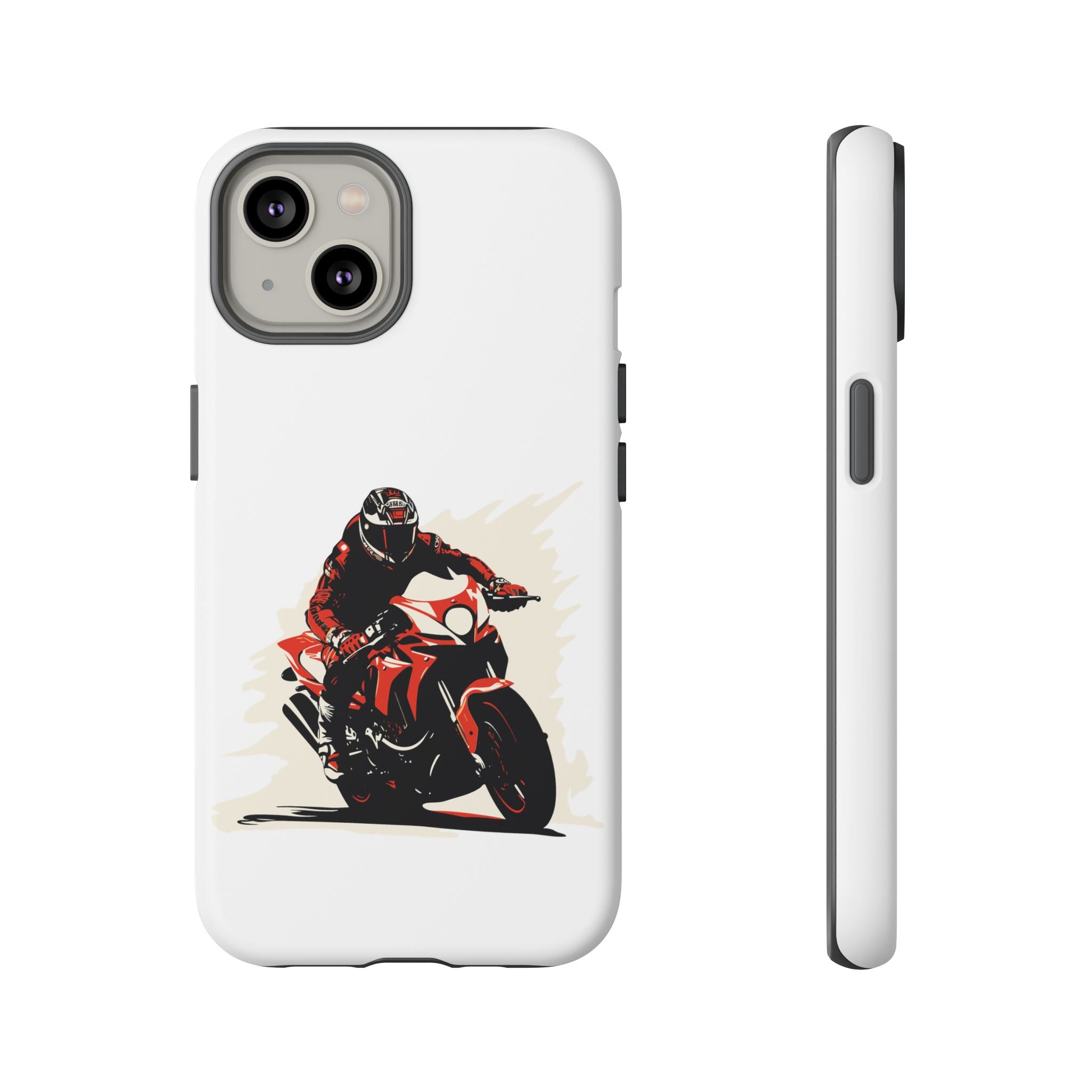 Motorcycle Phone Case, Tough Cases for Riders, Biker Accessory, Gifts for Motorcyclists, Red Bike Design