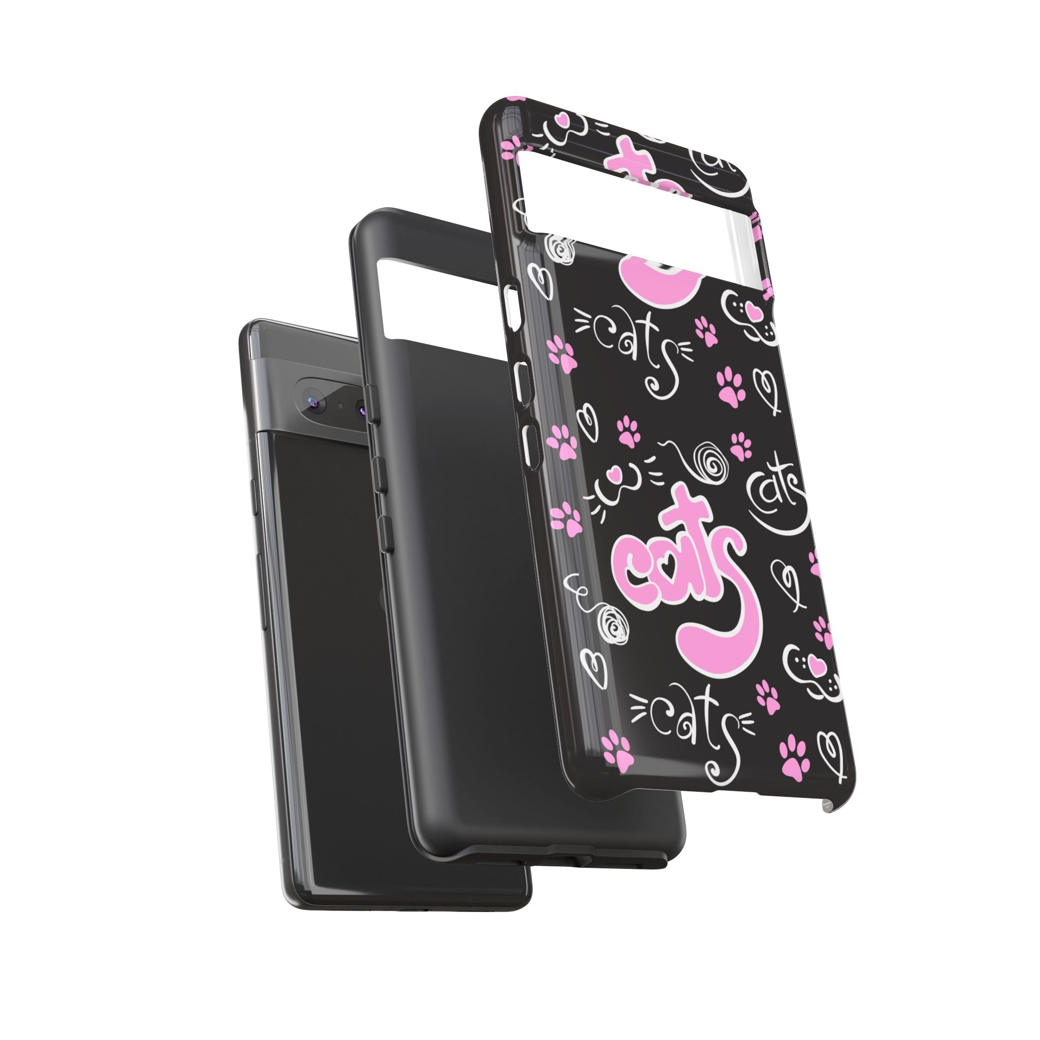 Cute Cat Print Phone Cases, Tough Cases for Cat Lovers, Pet Phone Cover, Gift for Cat Moms, Stylish Phone Accessories