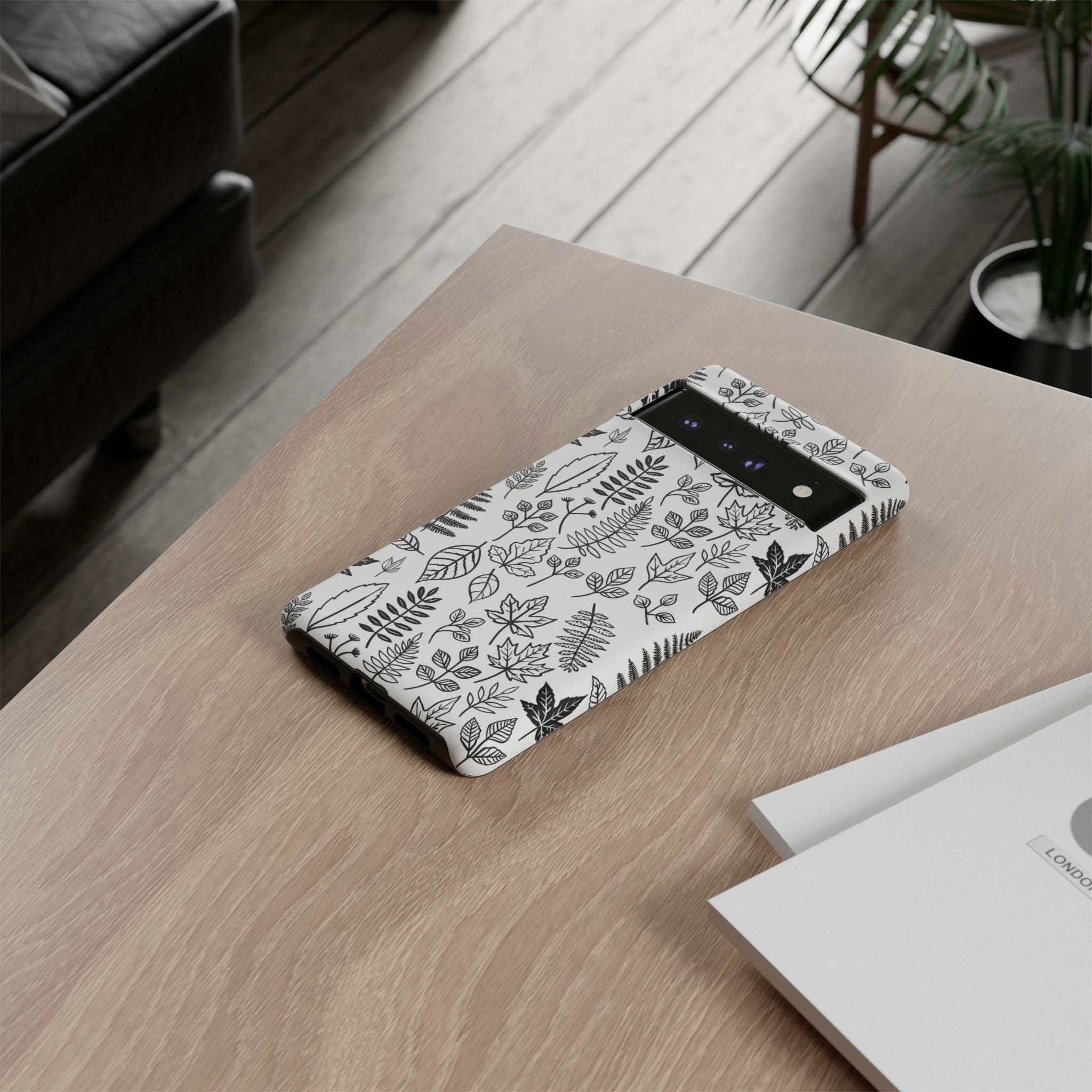 Stylish Phone Case for Nature Lovers, Botanical Design, Gift for Her, Fall Accessories, Customizable Tech Gear