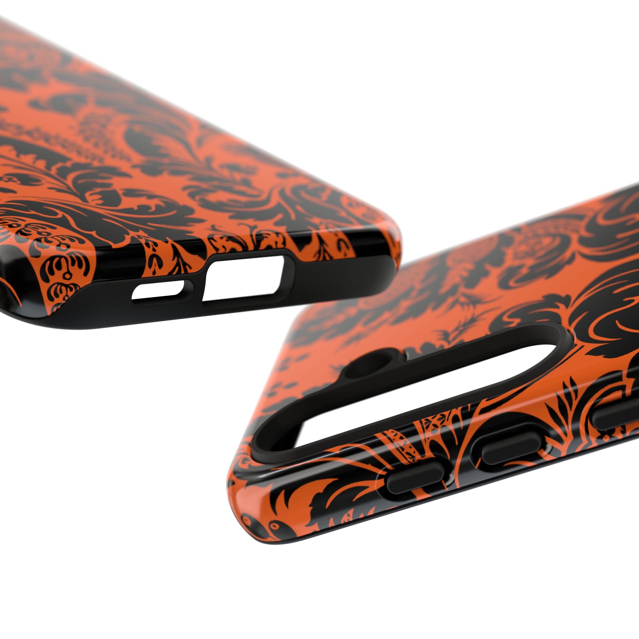 Elegant Phone Case with Orange Floral Design | Tough Cases, Smartphone Cover, Gift for Her, Floral Patterns, Stylish Accessories